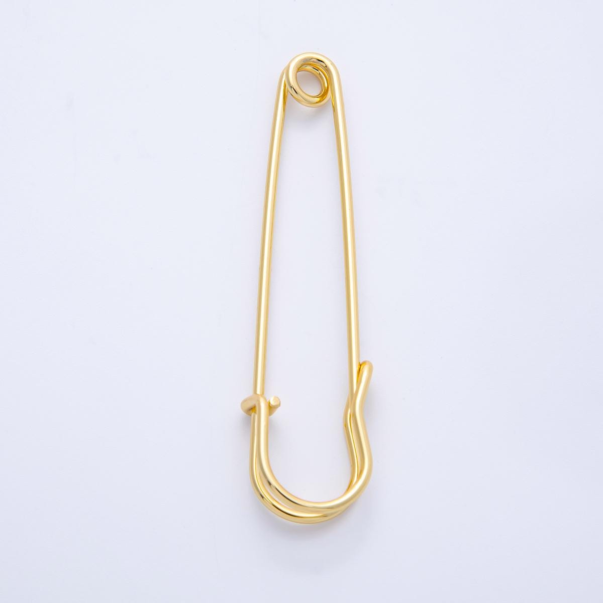 16k God Filled Long Gold Safety Pin Charm 60mm Heavy Duty Big Pins for Jacket Purse DIY Charm Holder Jewelry Making | FINDINGS-00057