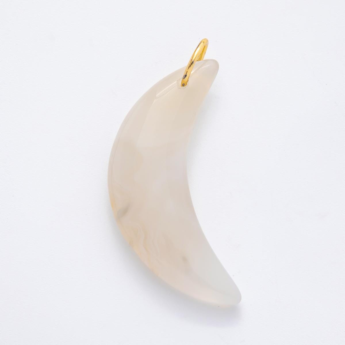 18k gold filled Crescent Moon Green aventurine, Agate, Opal, Quartz charm Big Celestial Pendant Charm | N-412
