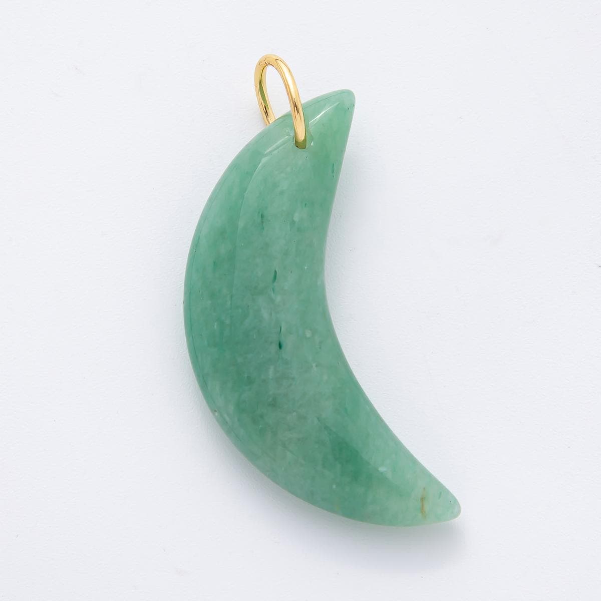 18k gold filled Crescent Moon Green aventurine, Agate, Opal, Quartz charm Big Celestial Pendant Charm | N-412