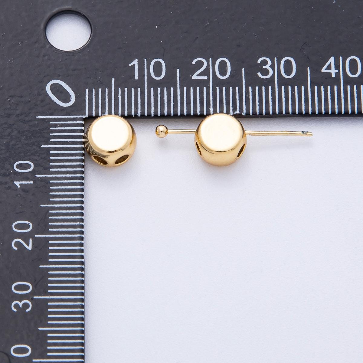 18K Gold Filled 8mm Round Double Hole Adjustable Rubber Stopper Bead Silicone Insert Positioning Bead Jewelry Making Supply | Findings-00064