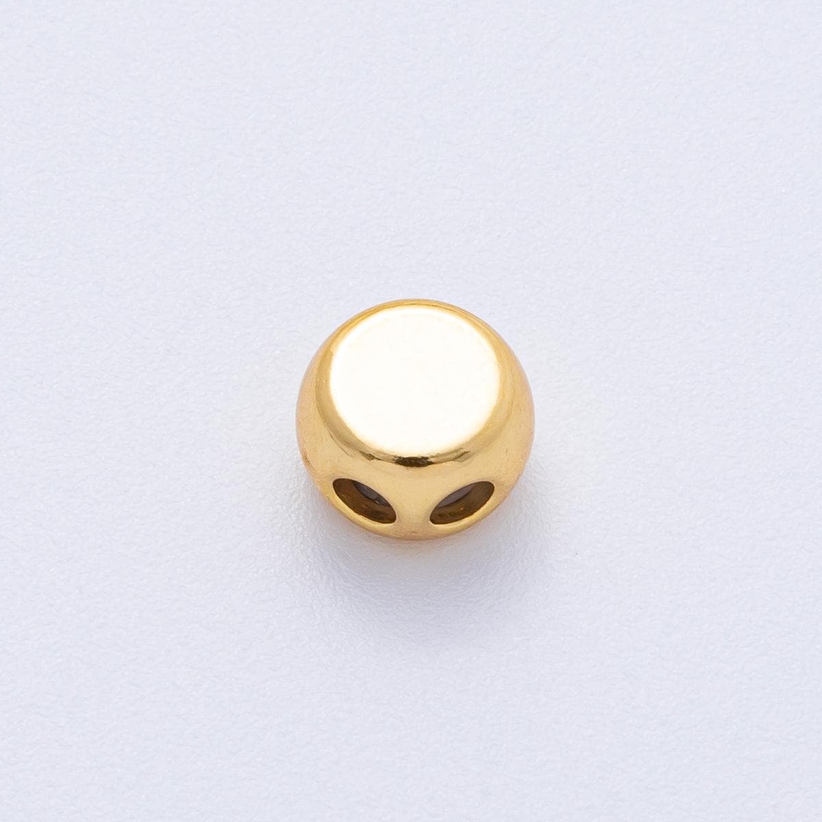 18K Gold Filled 8mm Round Double Hole Adjustable Rubber Stopper Bead Silicone Insert Positioning Bead Jewelry Making Supply | Findings-00064