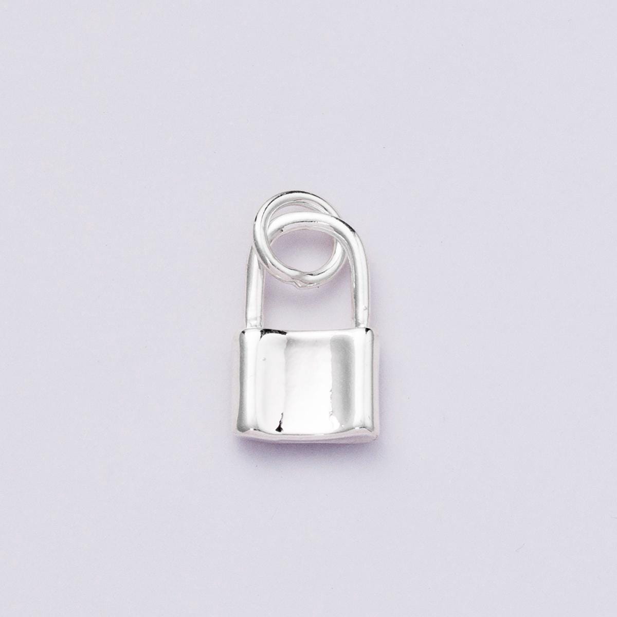 Silver Padlock Charm 12.2mm Romantic Love Lock Pendant Minimalist Jewelry Supply Gift for Her DIY Supply for custom Necklace | CHARMS-00449