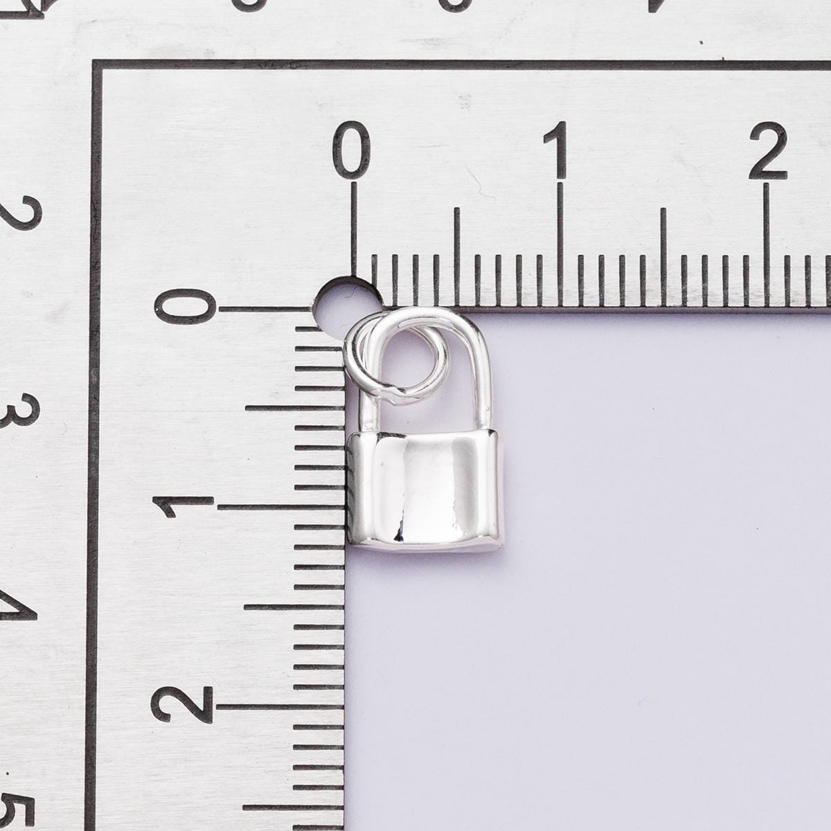 Silver Padlock Charm 12.2mm Romantic Love Lock Pendant Minimalist Jewelry Supply Gift for Her DIY Supply for custom Necklace | CHARMS-00449
