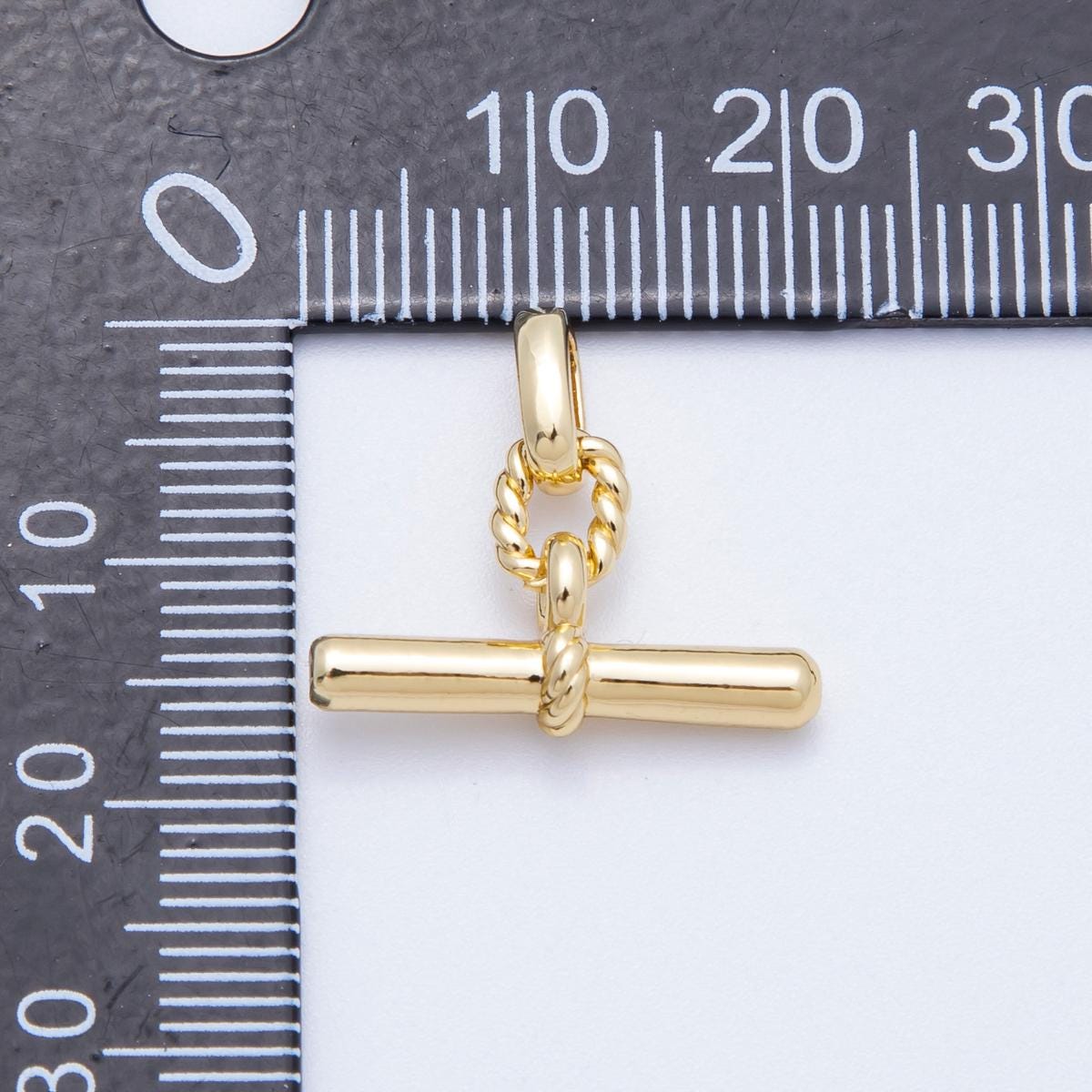 16K Gold Filled 20mm Minimalist Twisted Rope Tube Bar Pendant Minimalist Cable Bar Charm Fine Jewelry Gift DIY Supply | Findings-00046