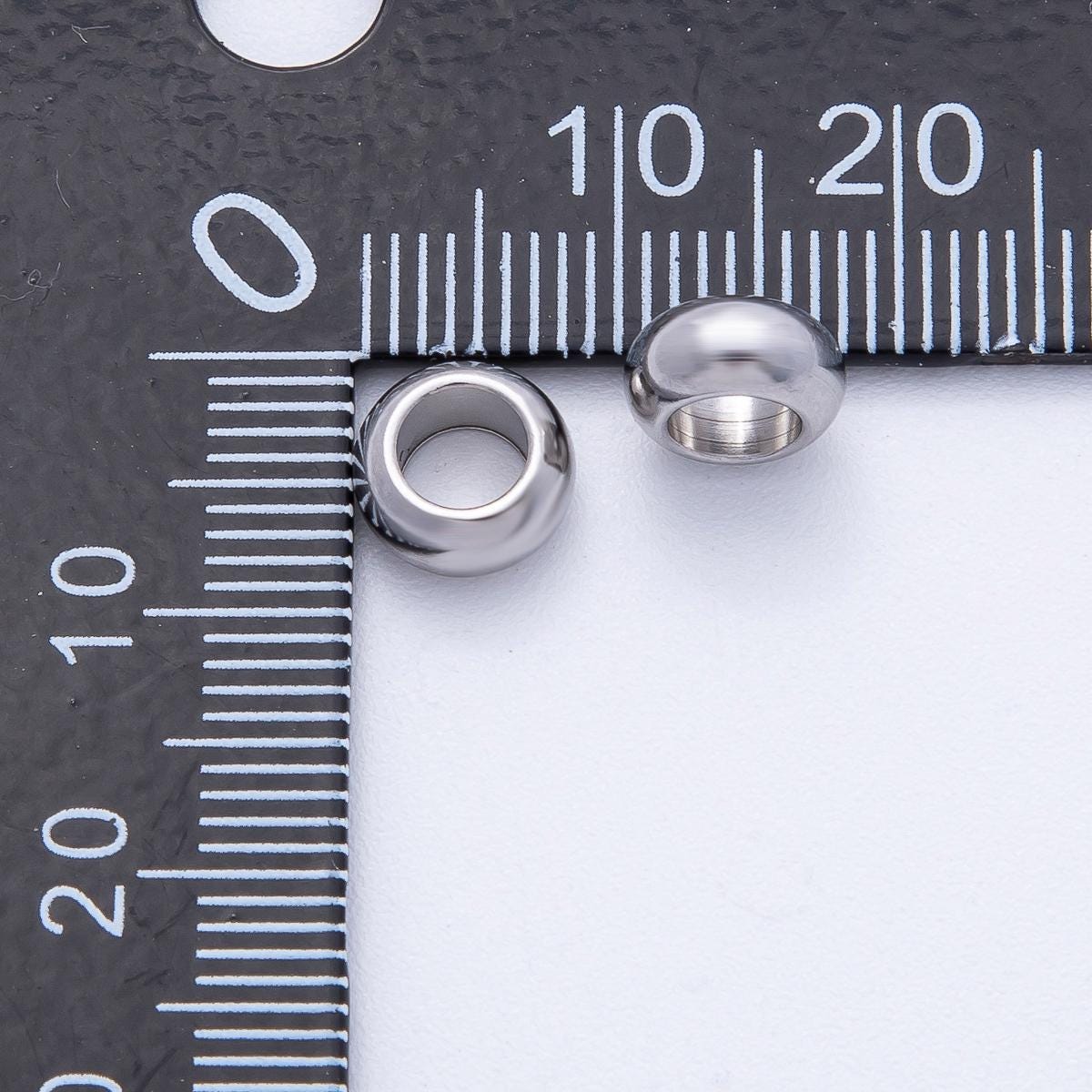 Stainless Steel 7.9mm Minimalist Rondelle Bead Set by 10 Pieces Minimalist Donut Spacer for DIY Jewelry Sleek Modern Finding | Beads-00139