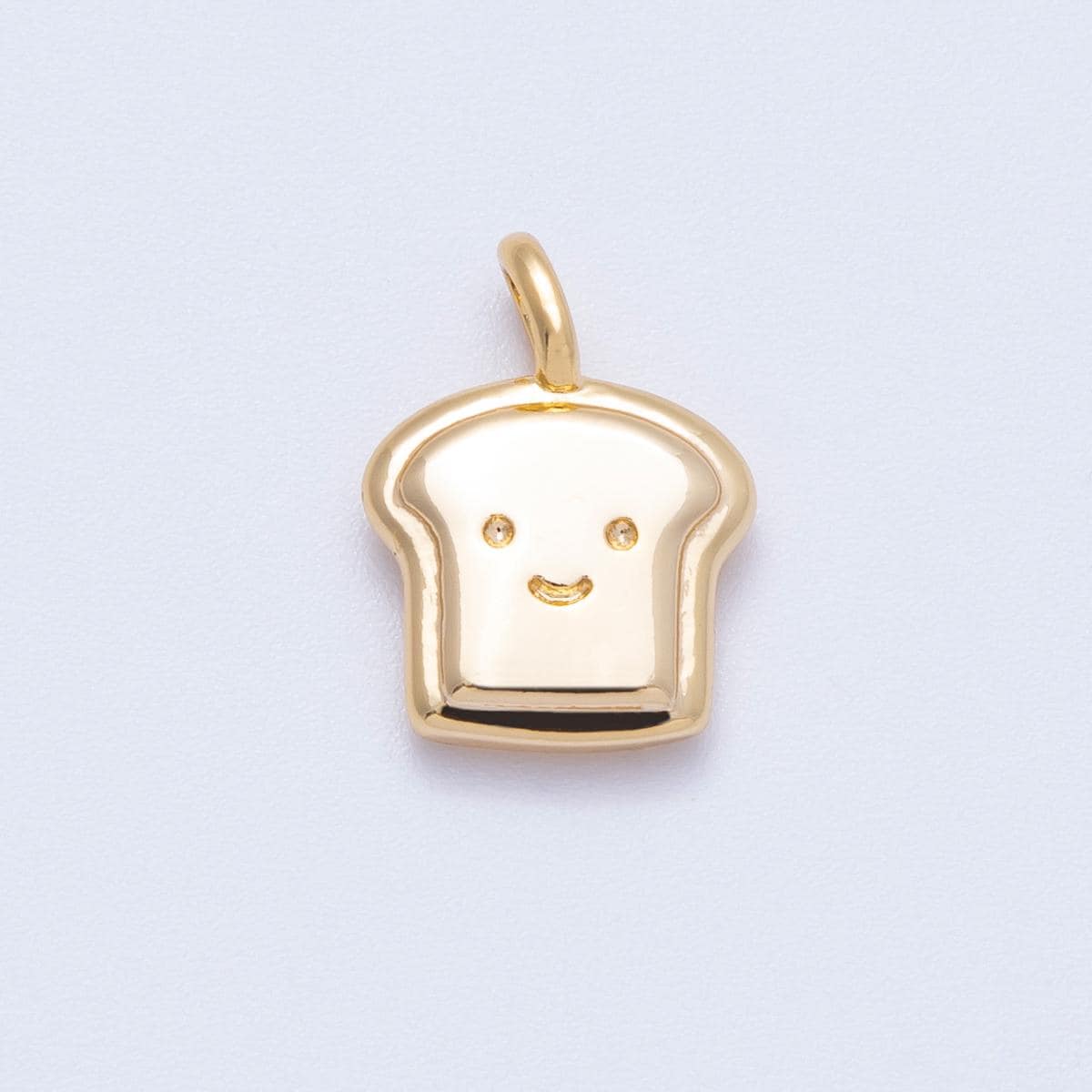 14k Gold Filled Bread Charm Cartoon French Toast Pendant Foodie Jewelry Charms-00424