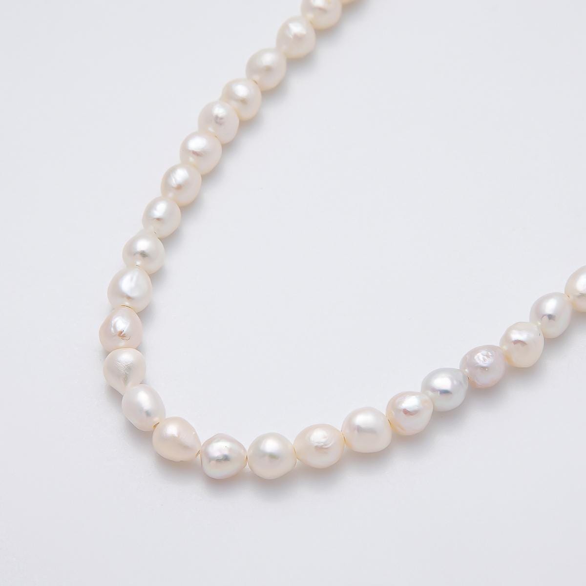 1 Strand Natural Fresh Water Pearl Beads White Oval Rice Shape Beads 4.6mm Wholesale Wedding Necklace Jewelry Making Supply | WA-4263