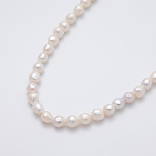 1 Strand Natural Fresh Water Pearl Beads White Oval Rice Shape Beads 4.6mm Wholesale Wedding Necklace Jewelry Making Supply | WA-4263