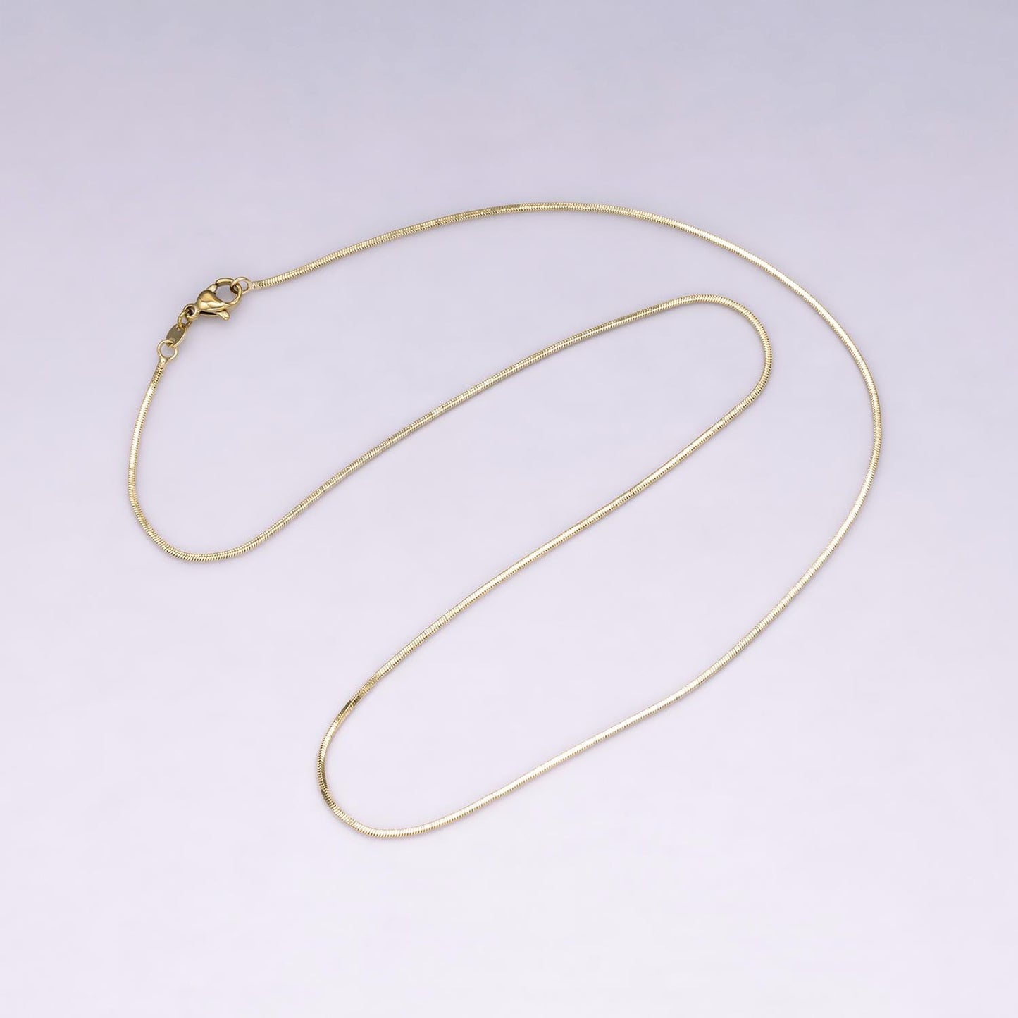 14k Gold Filled thin mini round snake herringbone chain necklaces 1mm waterproof gold jewelry minimalist layered necklace 20 inch WA-4286