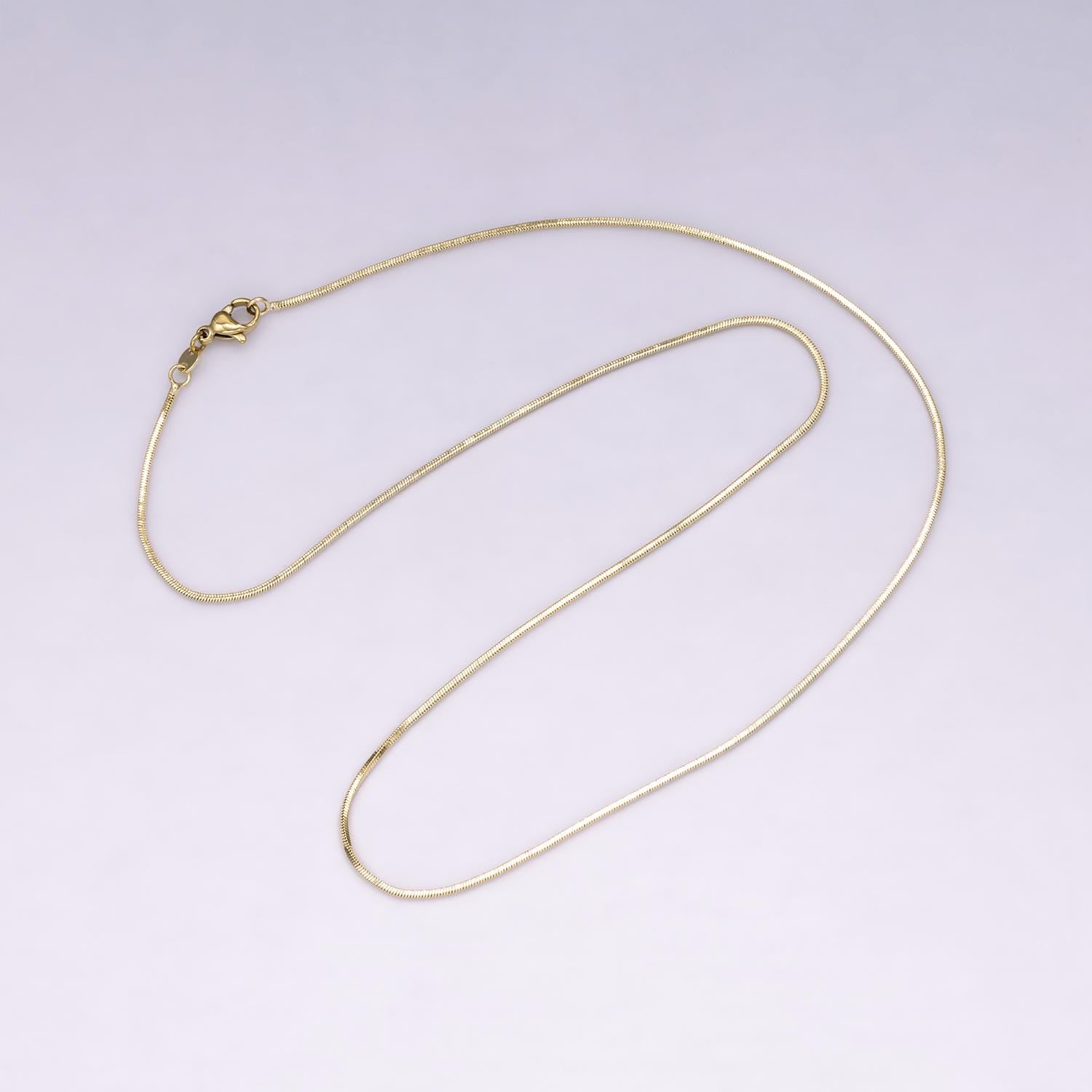 14k Gold Filled thin mini round snake herringbone chain necklaces 1mm waterproof gold jewelry minimalist layered necklace 20 inch WA-4286