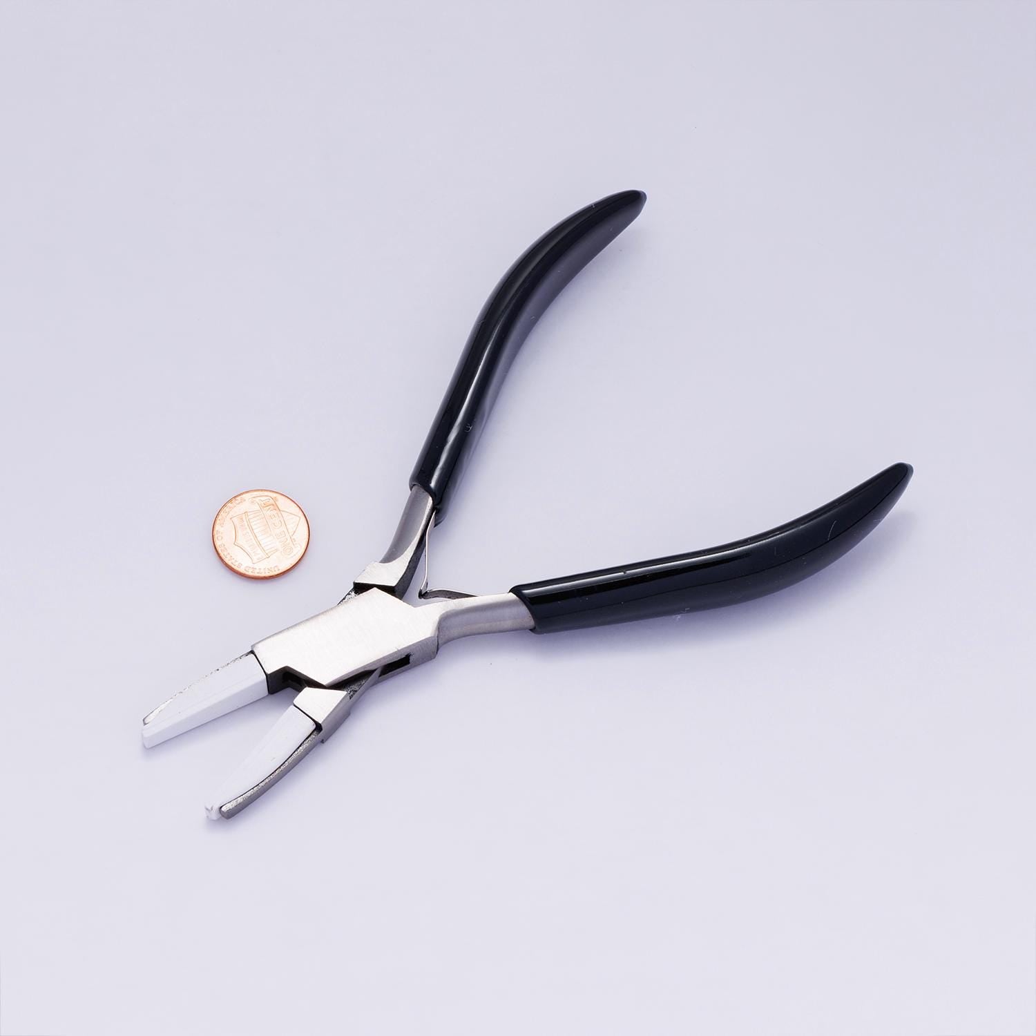 Basic Flat Nose Pliers, Jewelry Making Tools Blue Ergonomic Grip Handles Return Leaf Spring SP-056