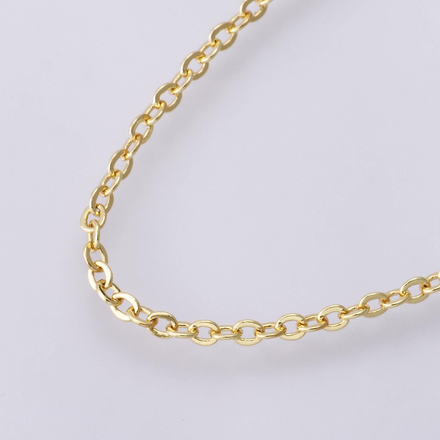 14K Gold Filled 1.2mm Dainty Cable Chain 16.5 Inch Layering Chain Necklace | WA-4170
