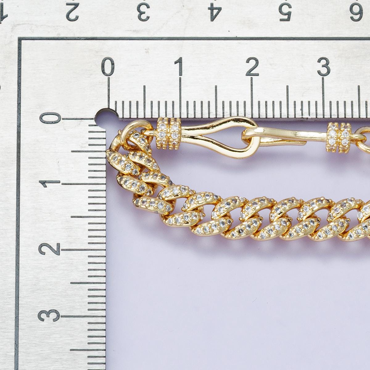 18k Gold Filled CZ Pave Cuban Link Bracelet – 7 Inch Chunky Hip Hop Jewelry WA-4191