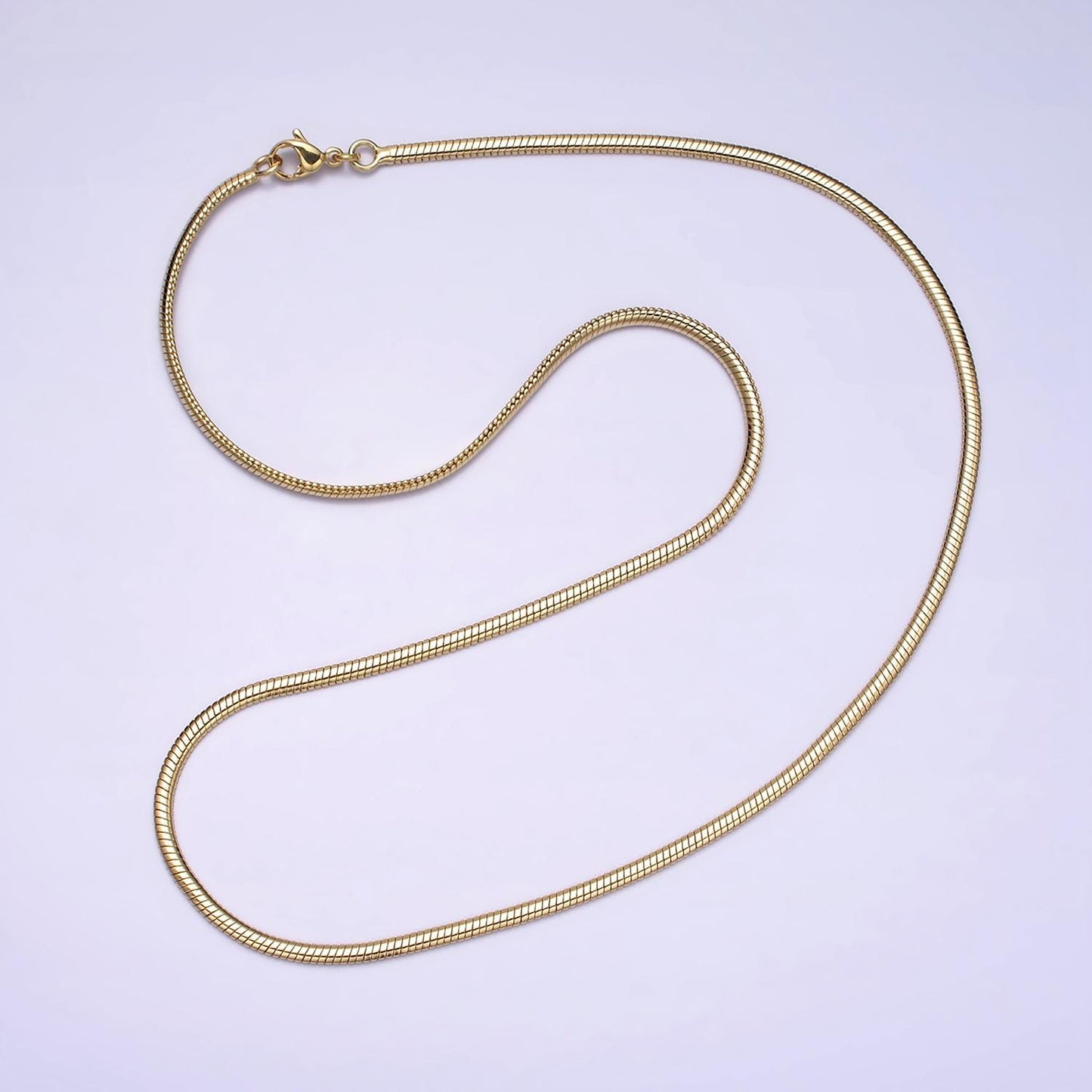 14K Gold Filled 2.2mm Cocoon Snake 18 Inch, 20 Inch Chain Necklace | WA-1880 WA-1881