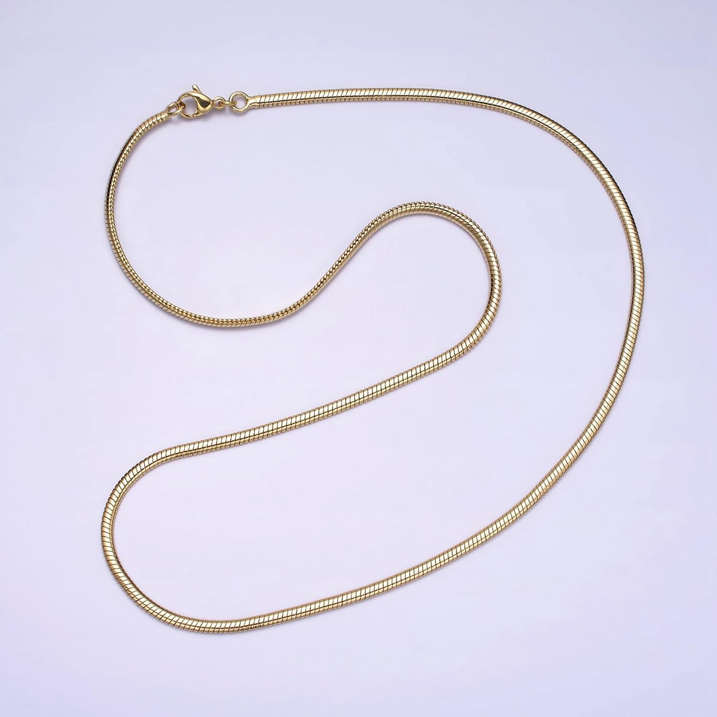 14K Gold Filled 2.2mm Cocoon Snake 18 Inch, 20 Inch Chain Necklace | WA-1880 WA-1881