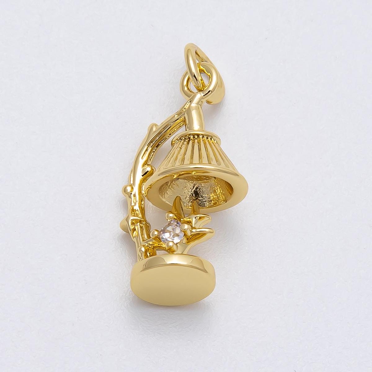 16k Gold Filled 18.7mm Vintage Desk Lamp Charm Whimsical Light Pendant DIY Supply for Custom Necklace Jewelry Finding | CHARMS-00457