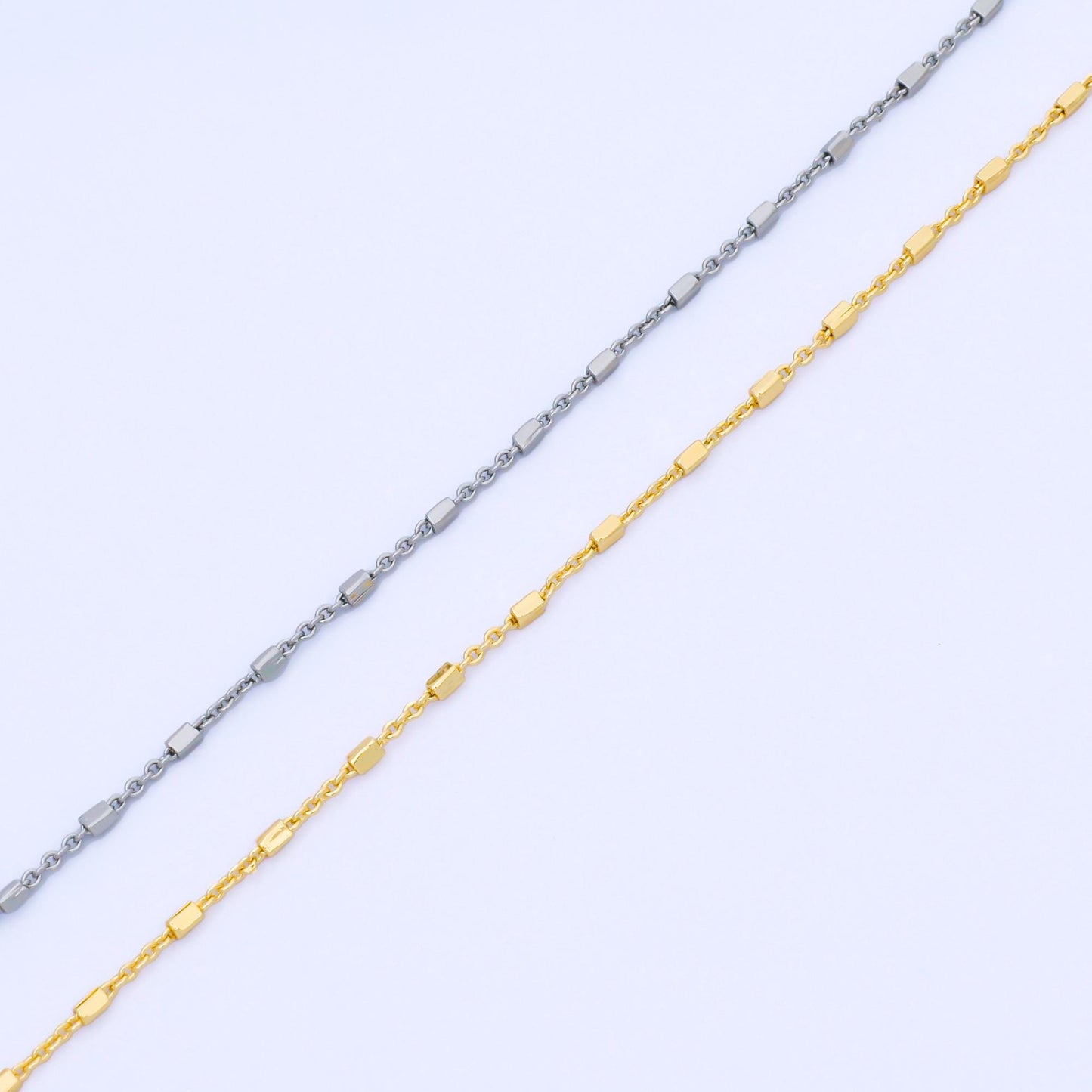 24K Gold Filled 1.3mm Tube Beads Satellite Chain 18 Inch Necklace | WA-01601