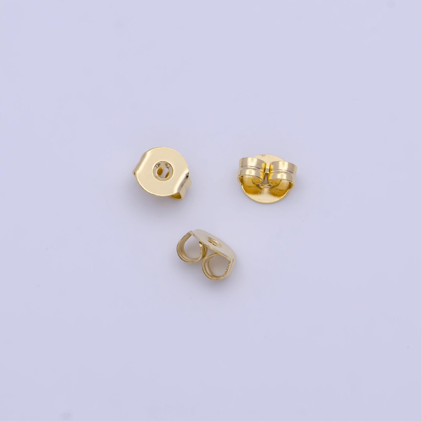 20 Pieces Gold 3mm, 5mm Minimalist Double Loop Butterfly Earring Backings Jewelry Supply | SP-1557 SP-1558