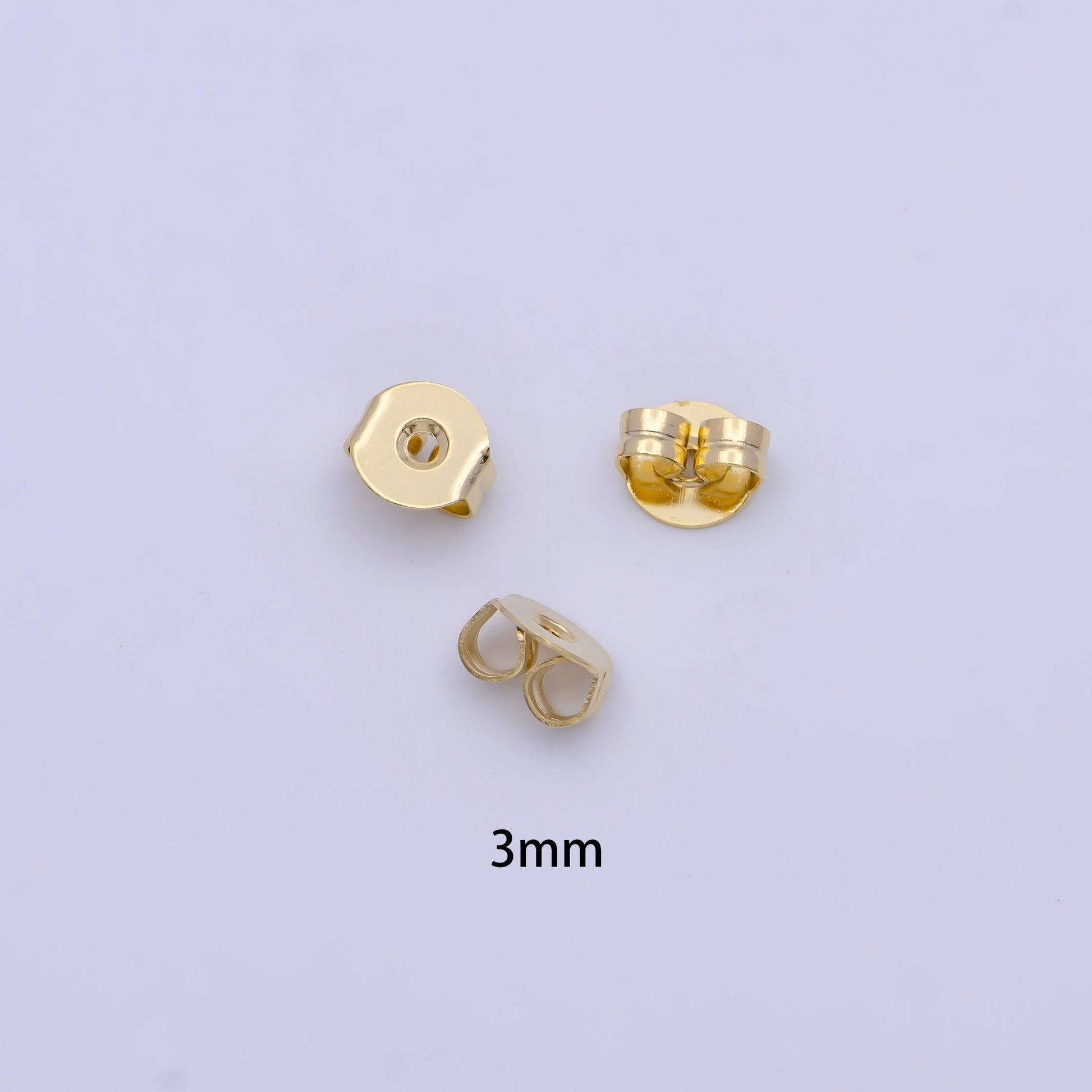 20 Pieces Gold 3mm, 5mm Minimalist Double Loop Butterfly Earring Backings Jewelry Supply | SP-1557 SP-1558