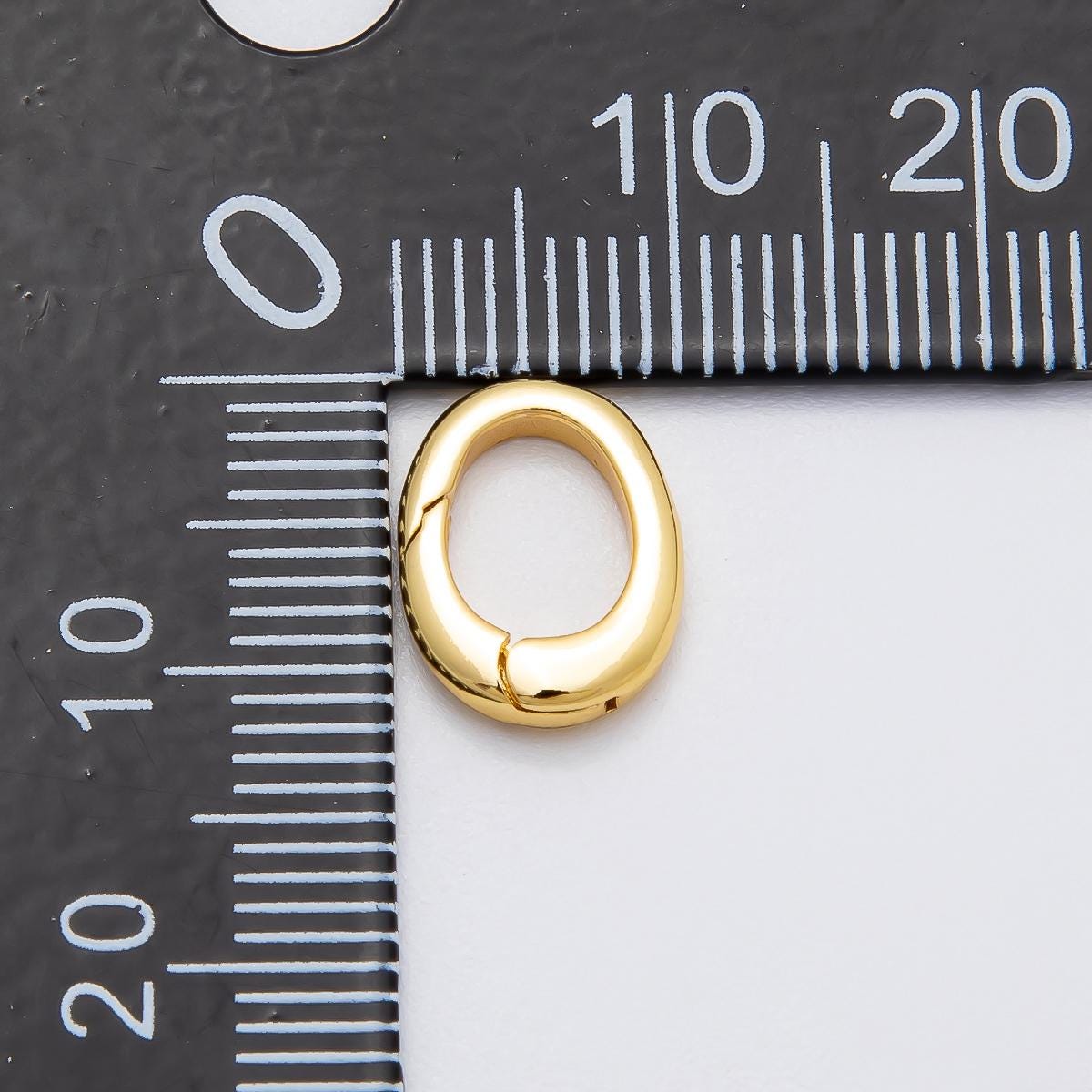 16K Gold Filled 11.5mm Minimalist Push Gate Oval Enhancer Charm Holder Spring Carabiner Connector for Necklace and Bracelet | Findings-00134