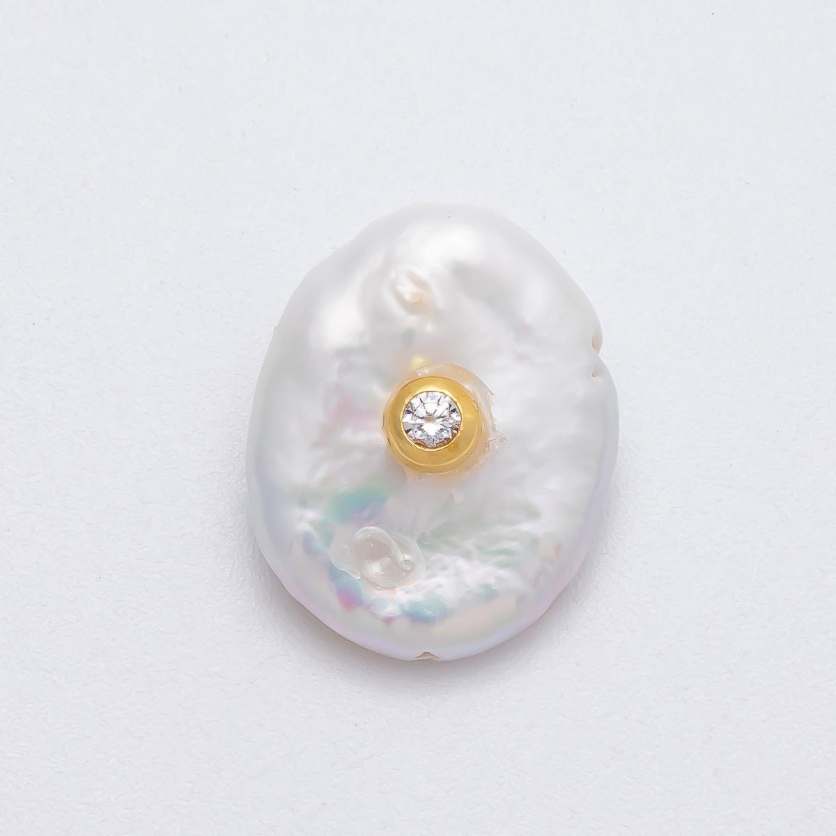 Large Baroque Pearl Pendant 18.6mm Irregular Freshwater Pearl Charm Bridal Accessory Gift for her DIY Jewelry Making Supply | FINDINGS-00124