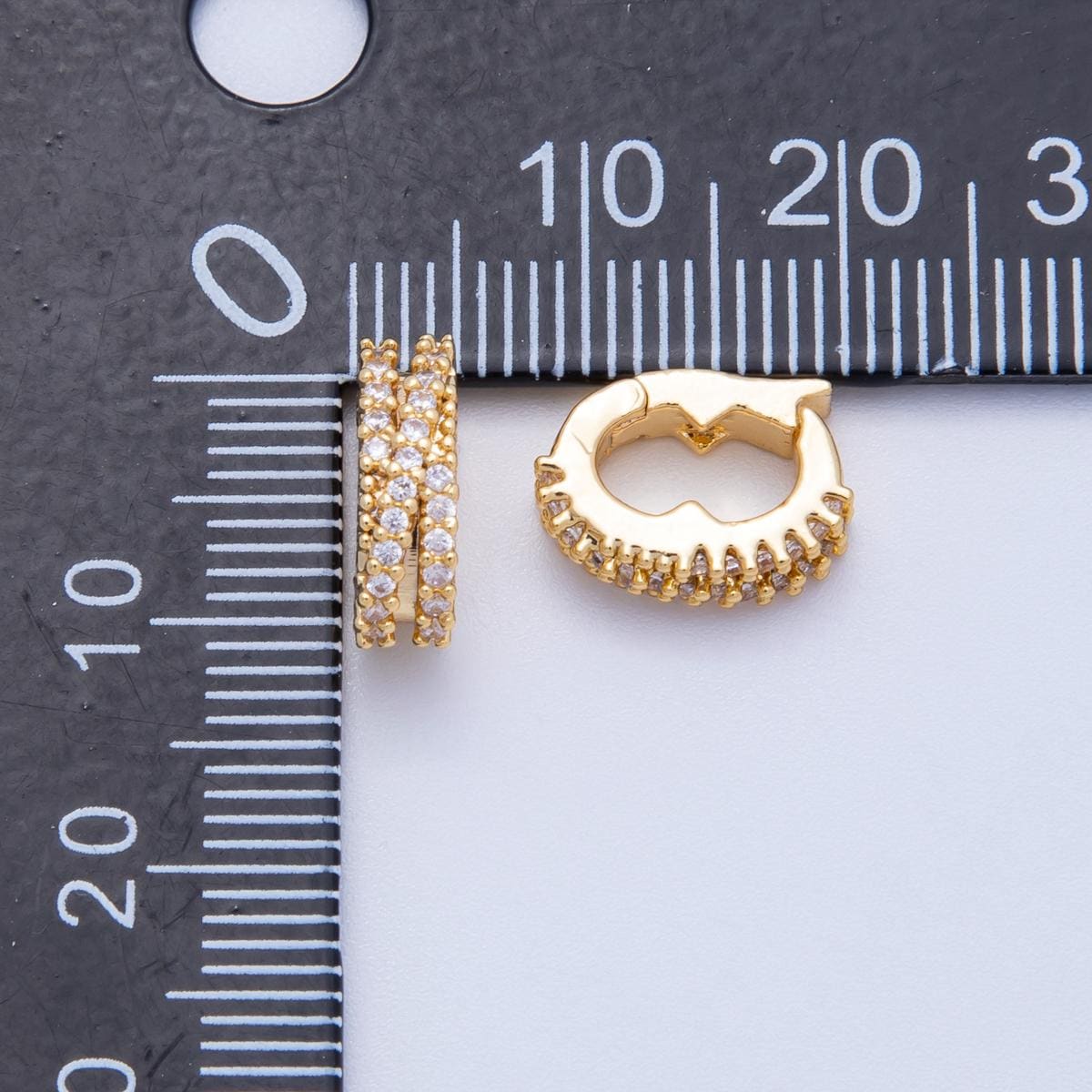 18k Gold Filled Micro-Pave CZ Hinged Bail Double Row Zirconia Necklace Bail Enhancer Jewelry Finding for Charm Holder | FINDINGS-00118