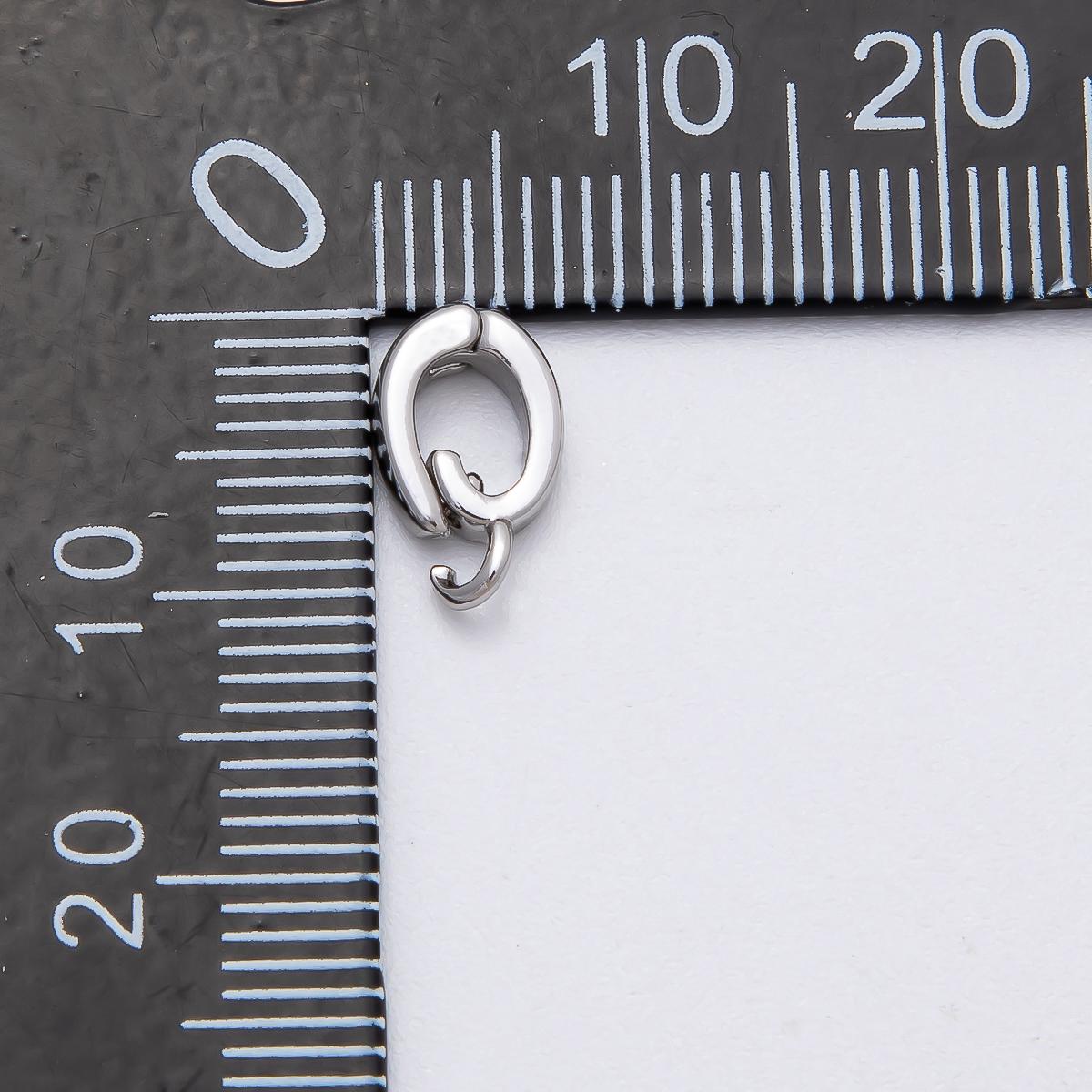 Silver 10.4mm Hinged Charm Clasp Oval Snap Pendant Connector Jewelry Finding for DIY Necklaces & Bracelets | FINDINGS-00121