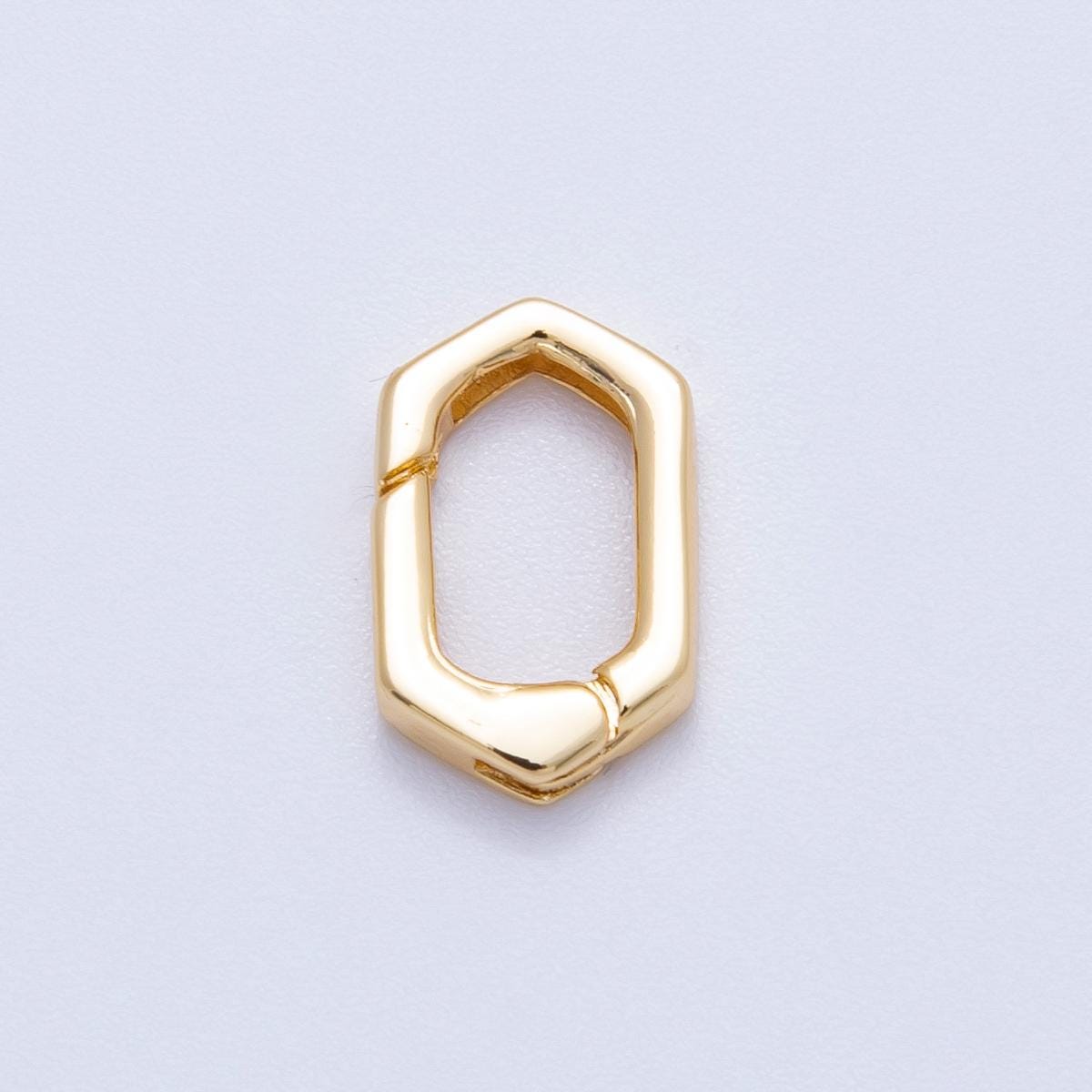 18k Gold Filled Hexagon Carabiner Clasp Spring Gate Connector Closure DIY Jewelry Making Finding custom Necklace & Bracelet | FINDINGS-00122