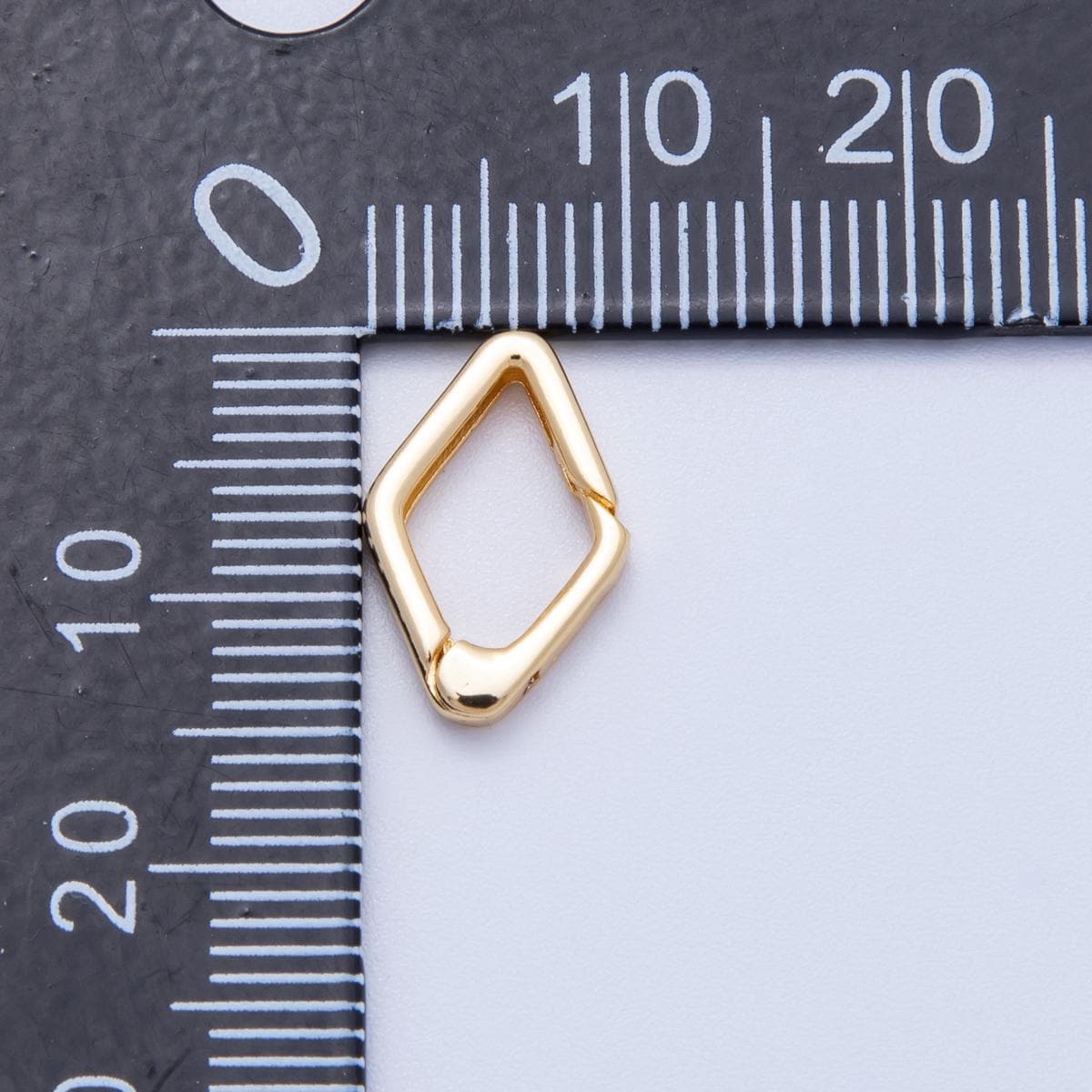 18K Gold Filled 14.7mm Rhombus Clasp Diamond Shape Finding Modern Hinged Snap Connector for DIY Jewelry for custom Necklace | FINDINGS-00123