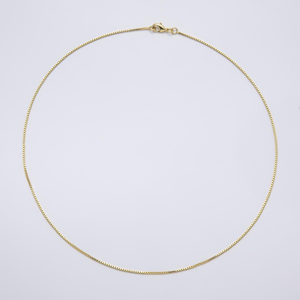 1pc 17.7'' Ready to Use 14K Gold filled Box Necklace Chain, Layering Box Chain Dainty Necklace, For Pendant Charm Necklace Making WA4275