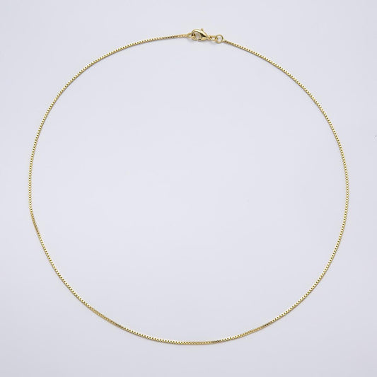 1pc 17.7'' Ready to Use 14K Gold filled Box Necklace Chain, Layering Box Chain Dainty Necklace, For Pendant Charm Necklace Making WA4275