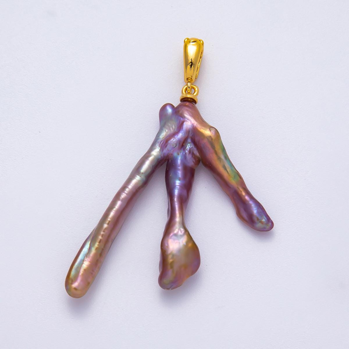 18K Gold Filled 44.8mm Sea Coral Pearl Pendant Reef Shaped Baroque Branch Necklace Under the Sea Gift for her DIY Supply | Charms-00493