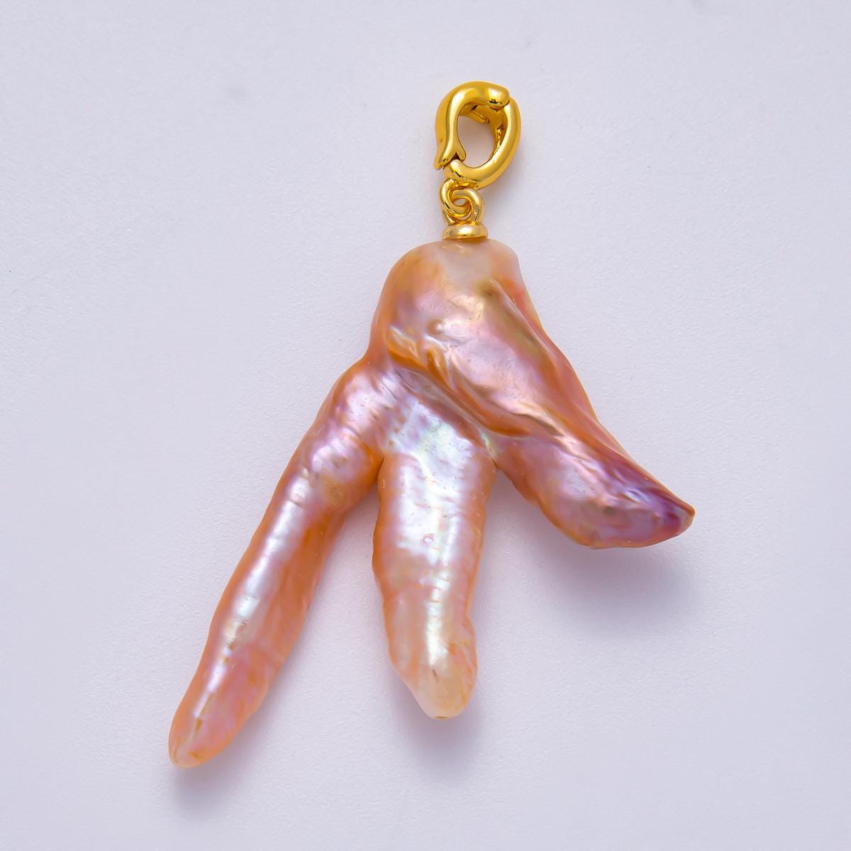 18K Gold Filled 44.8mm Sea Coral Pearl Pendant Reef Shaped Baroque Branch Necklace Under the Sea Gift for her DIY Supply | Charms-00493