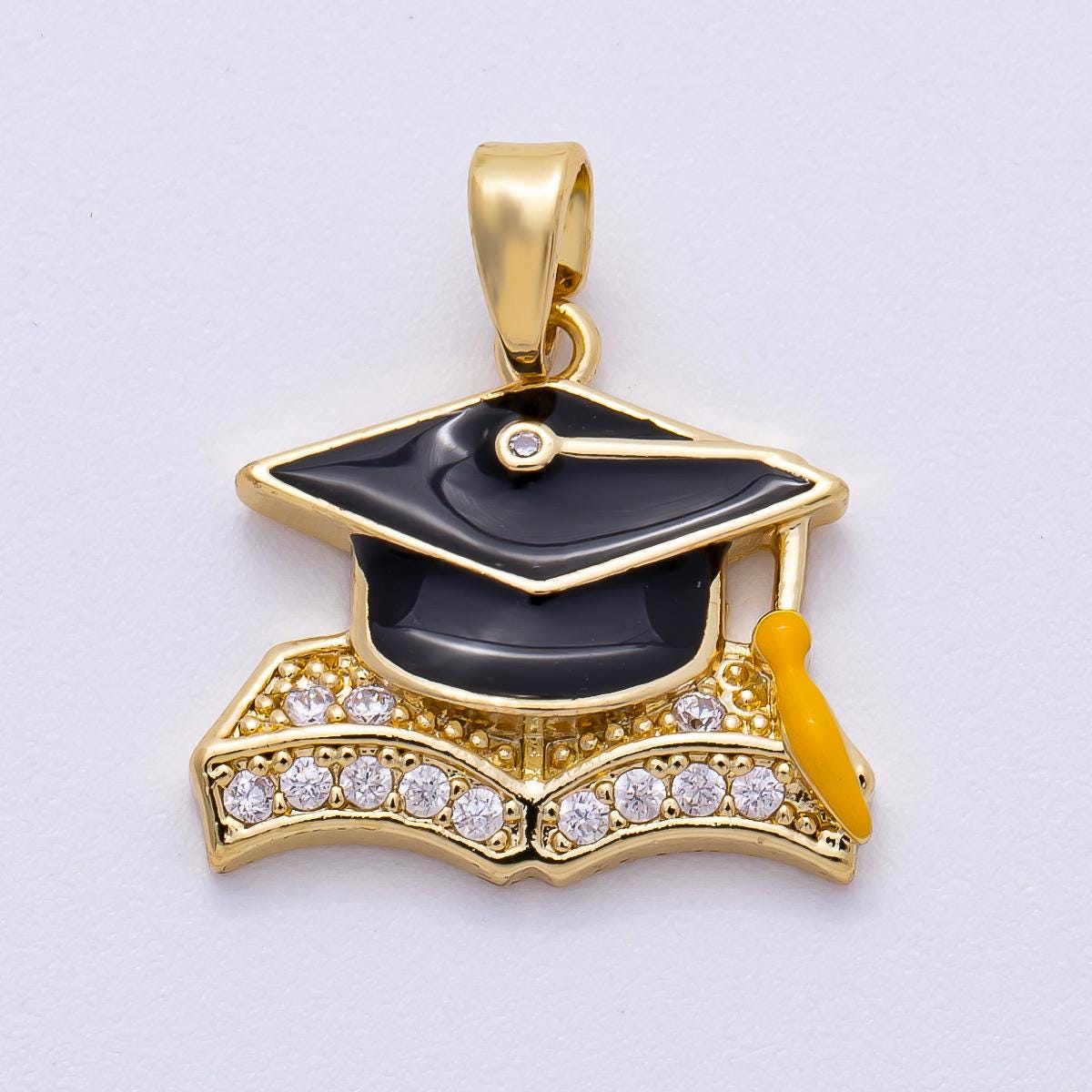 16k Gold Filled 15.9mm 2026 Graduation Pendant Cap and Diploma Necklace Senior Jewelry Gift Personalized Keepsake Unisex | CHARMS-00489