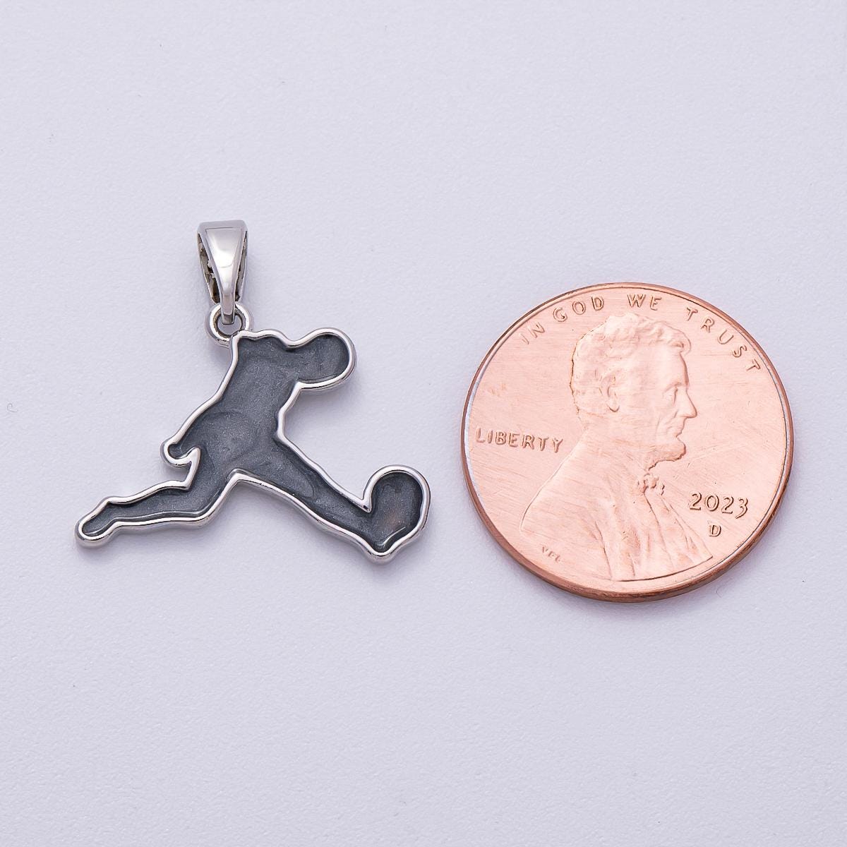 16k Gold Filled 15mm Running Silhouette Figure Pendant Soccer Athlete Charm DIY Jewelry Supply for Sports Necklace Bracelet | CHARMS-00490