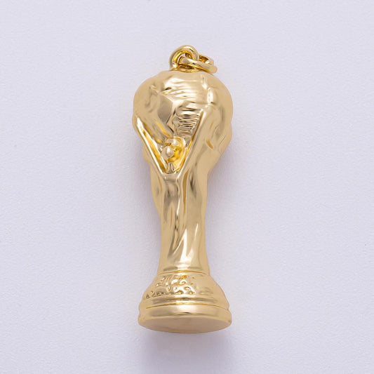 16k gold filled World Cup Trophy Charm 32.7mm Soccer Fan Jewelry Sports Pedant for Necklace or Bracelet Football Lovers Gift | CHARMS-00492