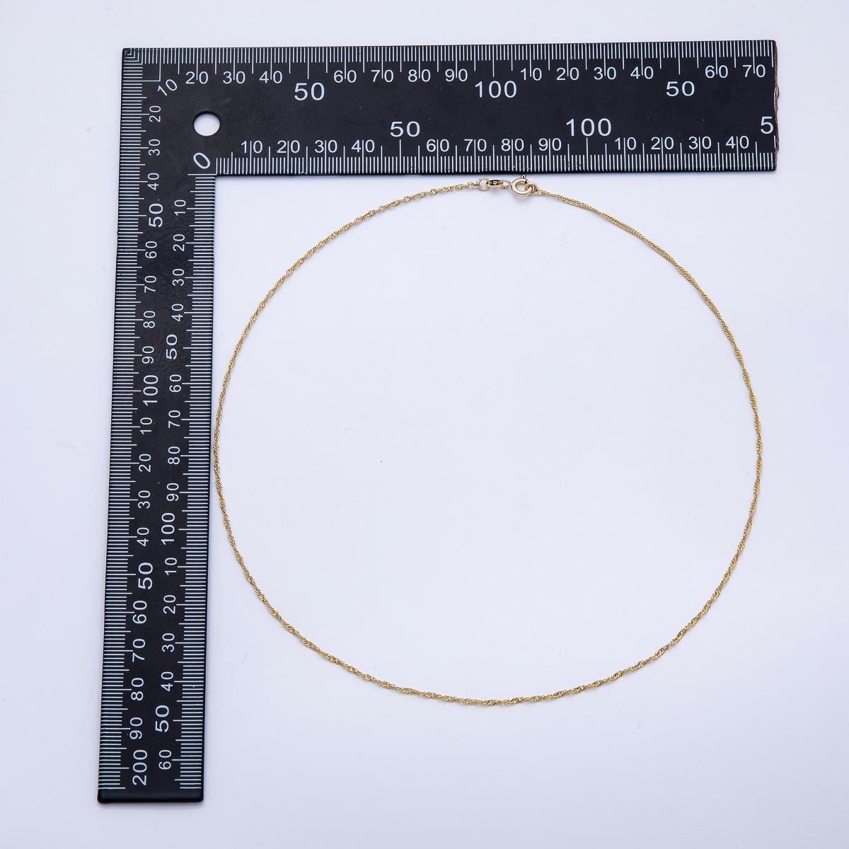 Dainty 17.1'' Ready to Use Gold Singapore Necklace Chain, Layering Twisted Chain Dainty Necklace for Charm Necklace WA-4281