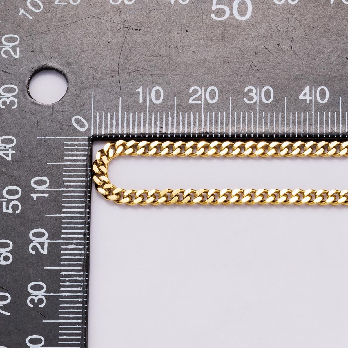 Stainless Steel 2.9mm Cuban Curb Chain Unfinished In Bulk Wholesale Jewelry Non-Tarnish DIY Supply for custom Necklace Bracelet | ROLL-01867
