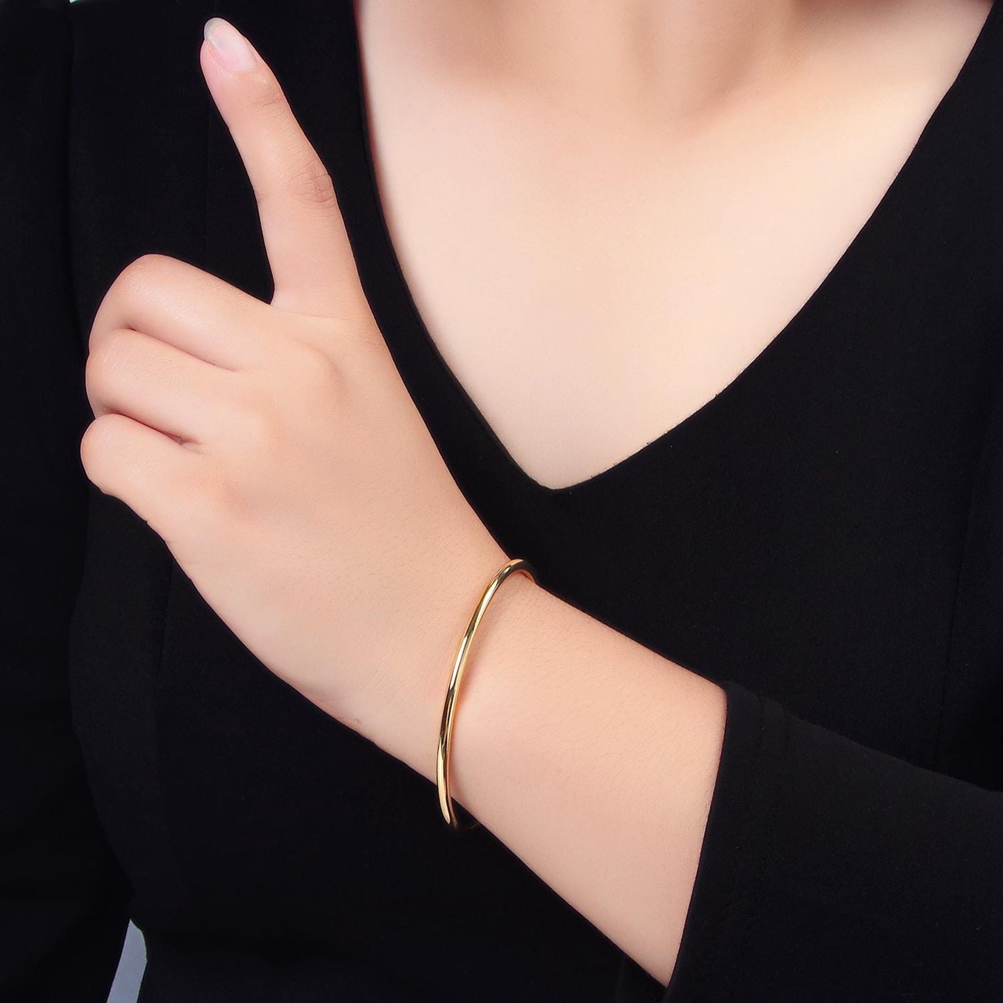 24k Gold Filled Bracelet Cuff Classic Minimalist Bracelet WA-2632