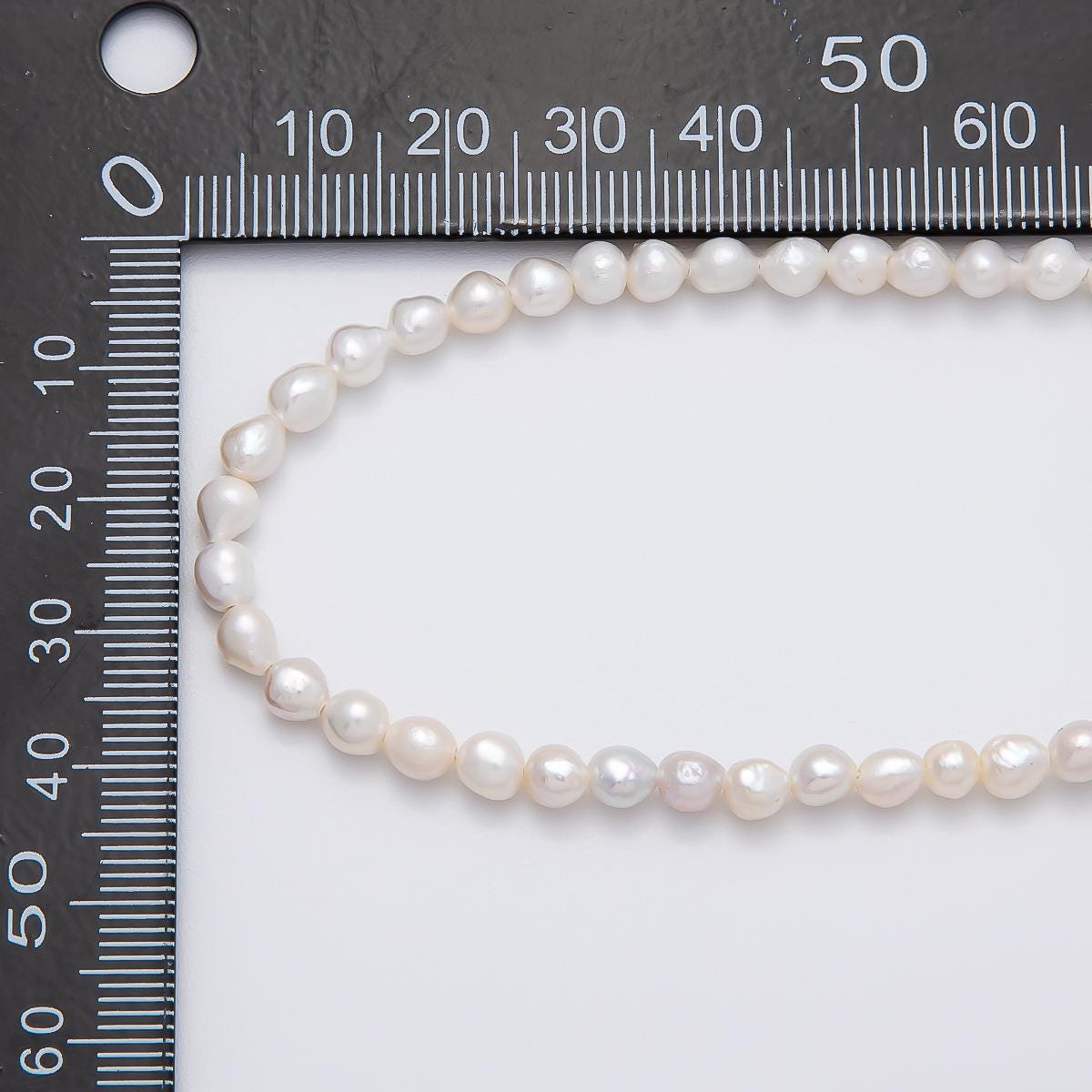 1 Strand Natural Fresh Water Pearl Beads White Oval Rice Shape Beads 4.6mm Wholesale Wedding Necklace Jewelry Making Supply | WA-4263
