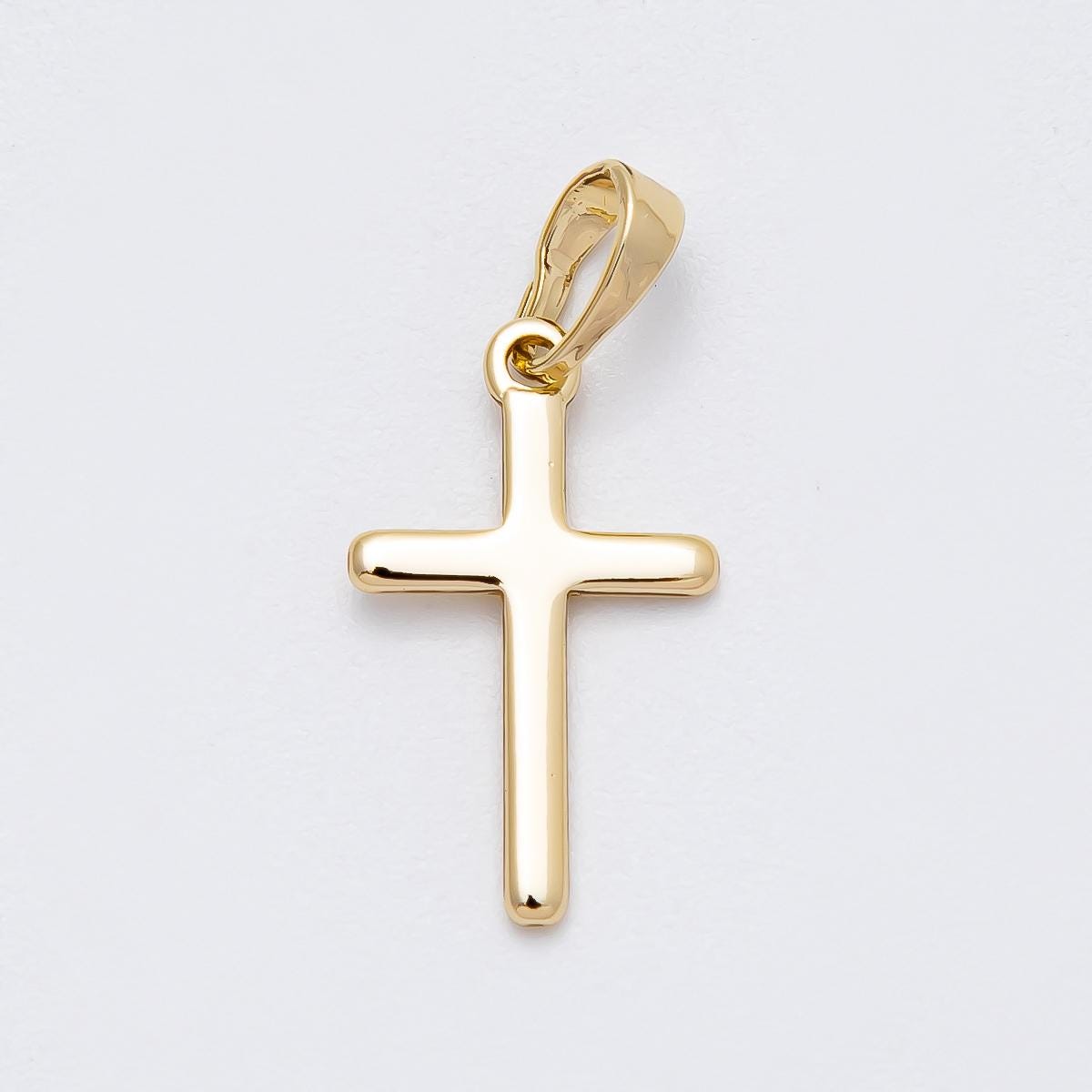 Dainty 14k gold filled cross pendant Minimalist Charm for religious jewelry making catholic christian jewelry CHARMS-00517