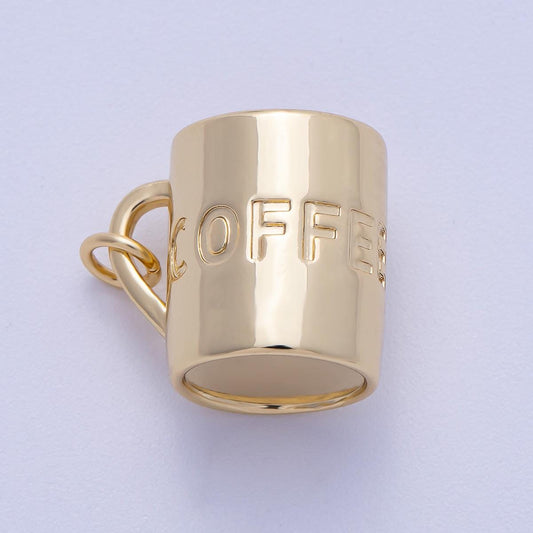 18k Gold Filled Coffee Cup Charm Morning Cold Brew Pendant for DIY Jewelry Charms-468