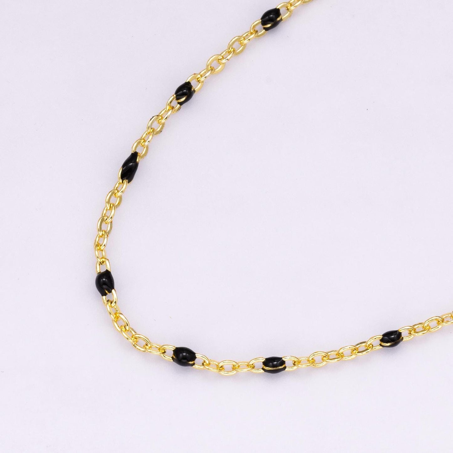Satellite Black Enamel Chain by the Yard 16k Golf Filled Roll | Roll-1866
