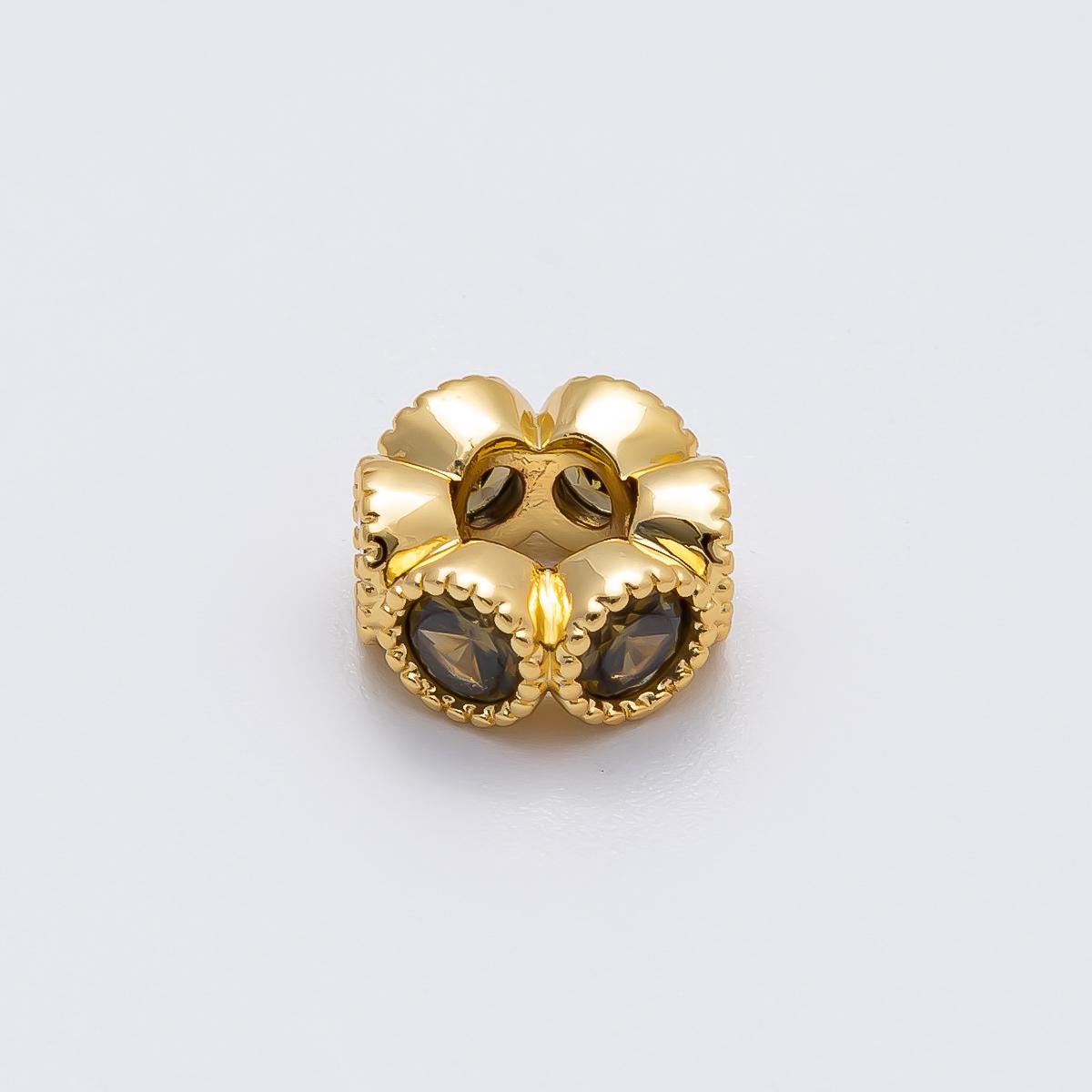 16k Gold Filled 10.7mm Birthstone Spacer Beads CZ Marquise Flower Bead Colorful Gemstone for Necklaces or Bracelets DIY Supply | BEADS-00196