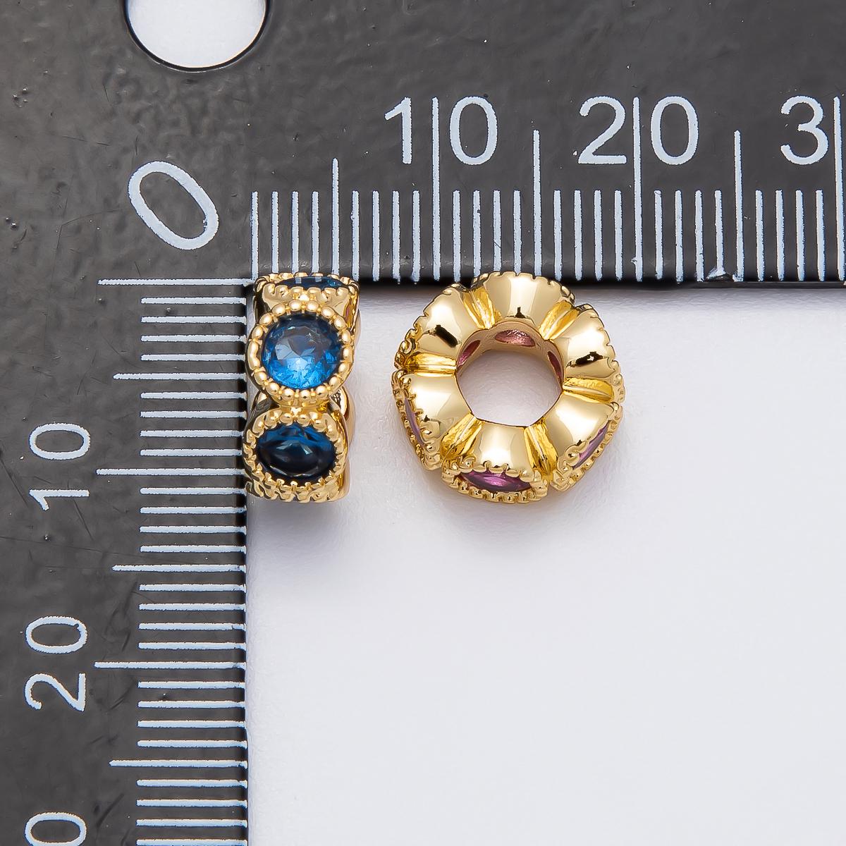 16k Gold Filled 10.7mm Birthstone Spacer Beads CZ Marquise Flower Bead Colorful Gemstone for Necklaces or Bracelets DIY Supply | BEADS-00196
