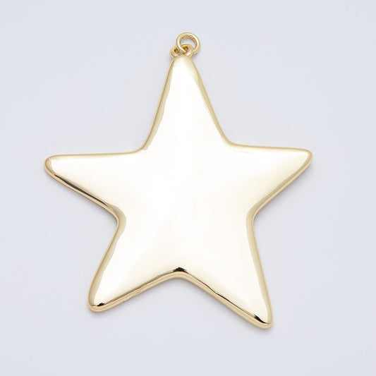 16k Gold Filled 62.7mm Star Charm 3D Celestial Jewelry Pendant for Necklace Minimalist Statement Gift DIY Supply Finding | CHARMS-00482