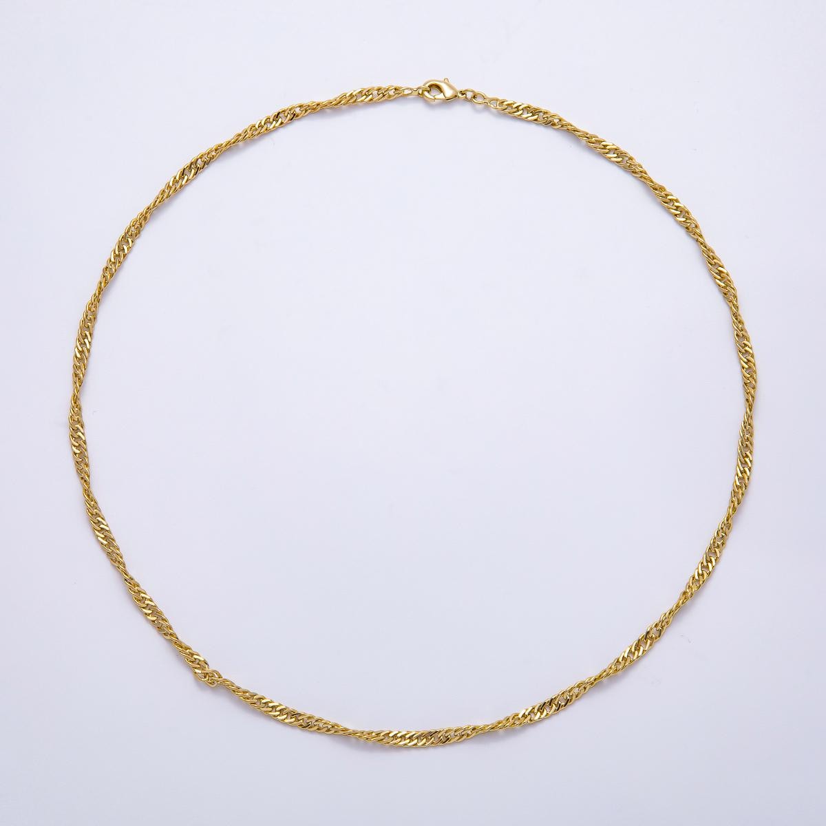 1pc 17.71'' ready to use gold Singapore necklace chain, layering spiral chain dainty necklace, perfect for pendant necklace wa-4300