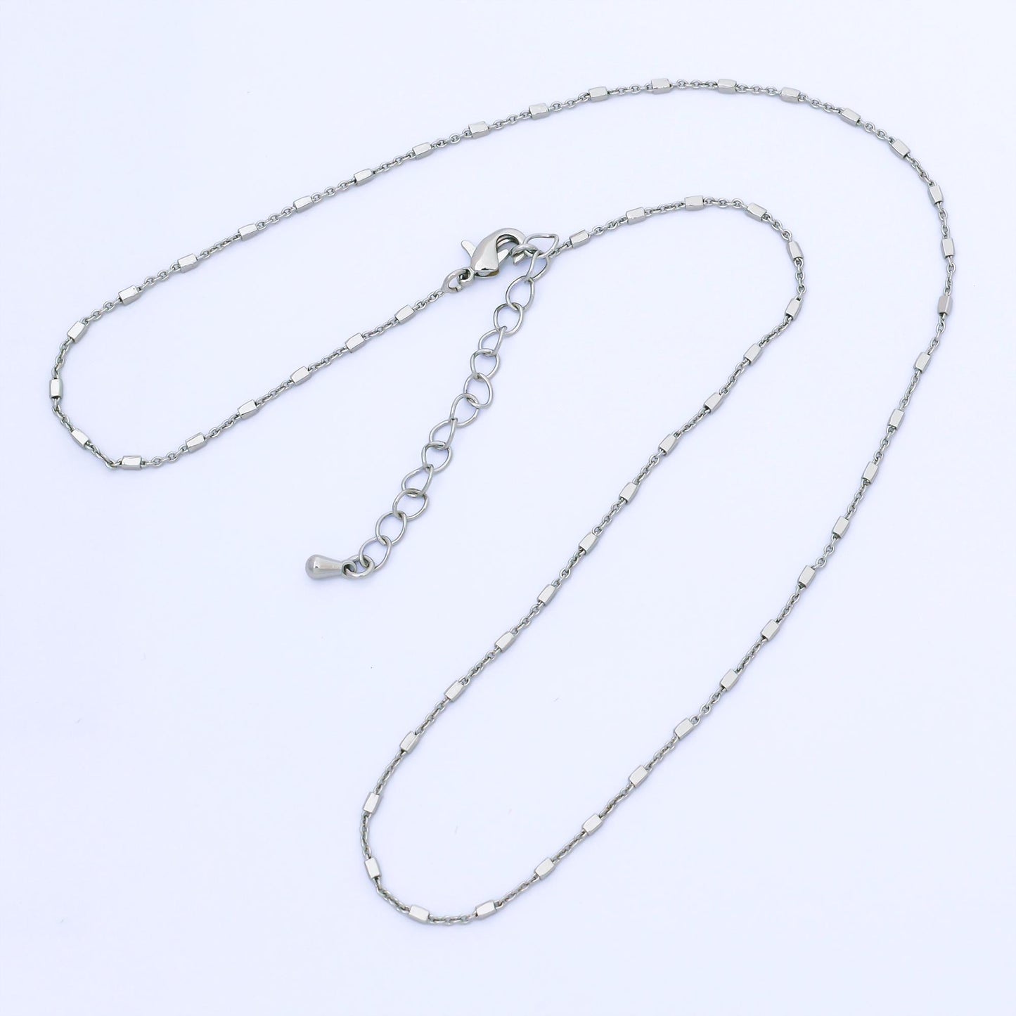 24K Gold Filled 1.3mm Tube Beads Satellite Chain 18 Inch Necklace | WA-01601