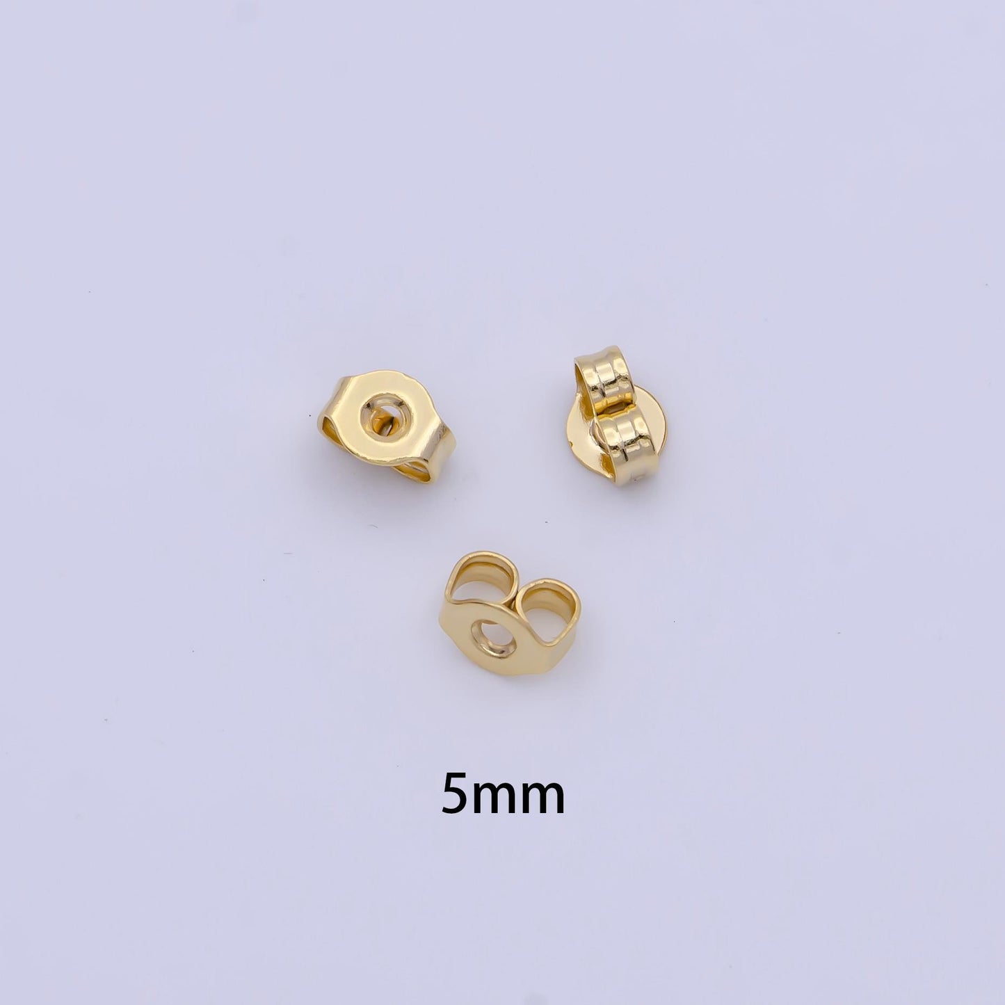 20 Pieces Gold 3mm, 5mm Minimalist Double Loop Butterfly Earring Backings Jewelry Supply | SP-1557 SP-1558