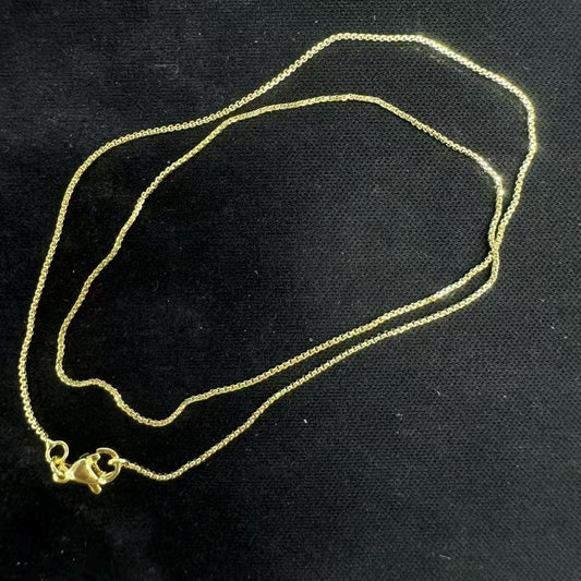 Fine 24k Gold Filled Box Chain Necklace, Delicate Minimalist Style 0.8mm width 15, 16, 18 inch Long WA-4021